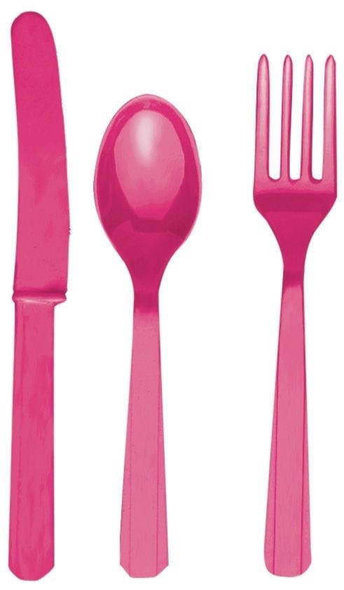 Pink - 10 Plastikmesser