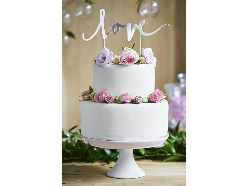 Cake Topper Love Silber