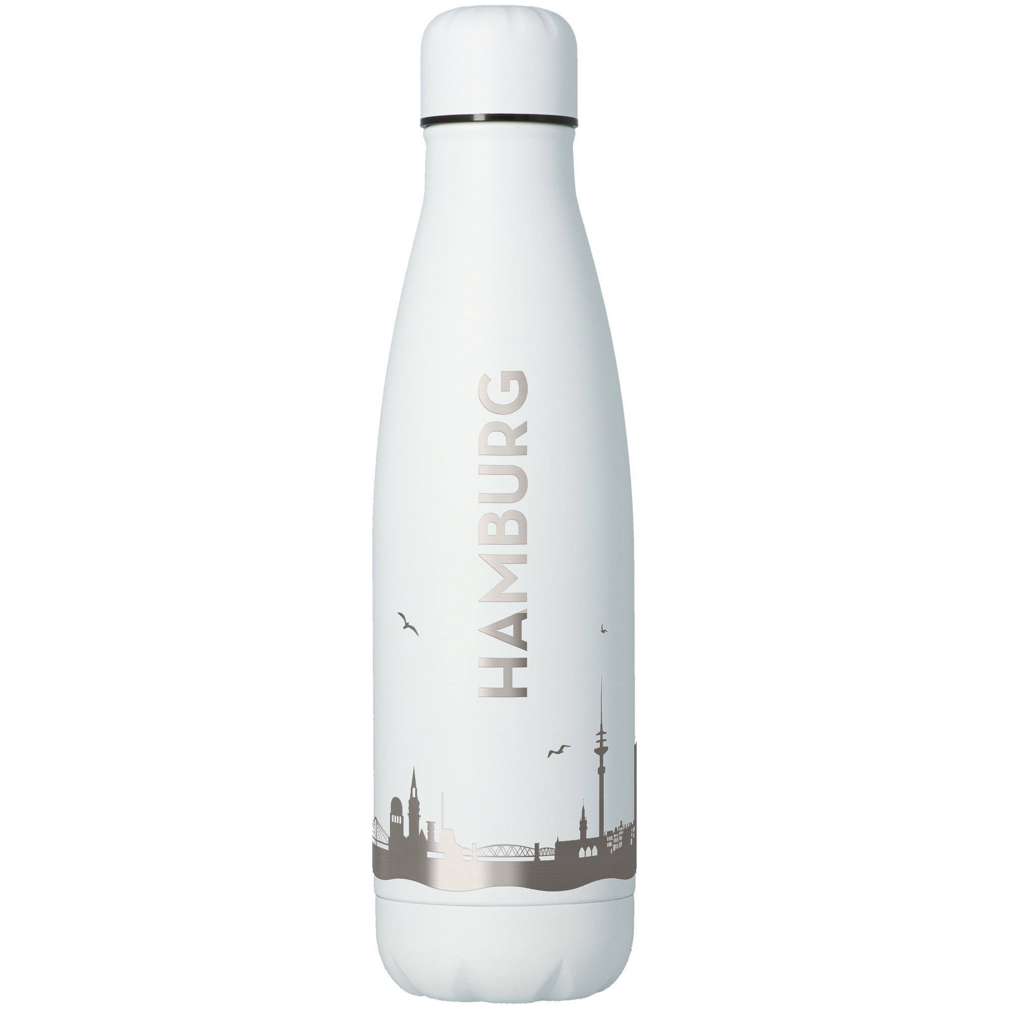 Trinkflasche Skyline Hamburg Weiß 500ml