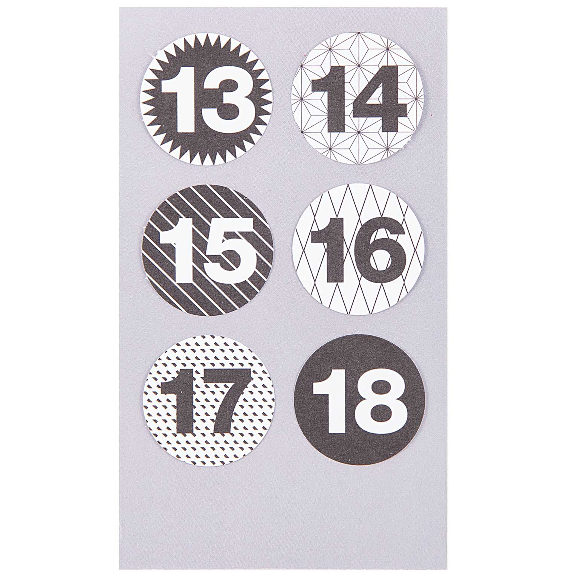 Adventskalender Sticker - Schwarz / Weiß