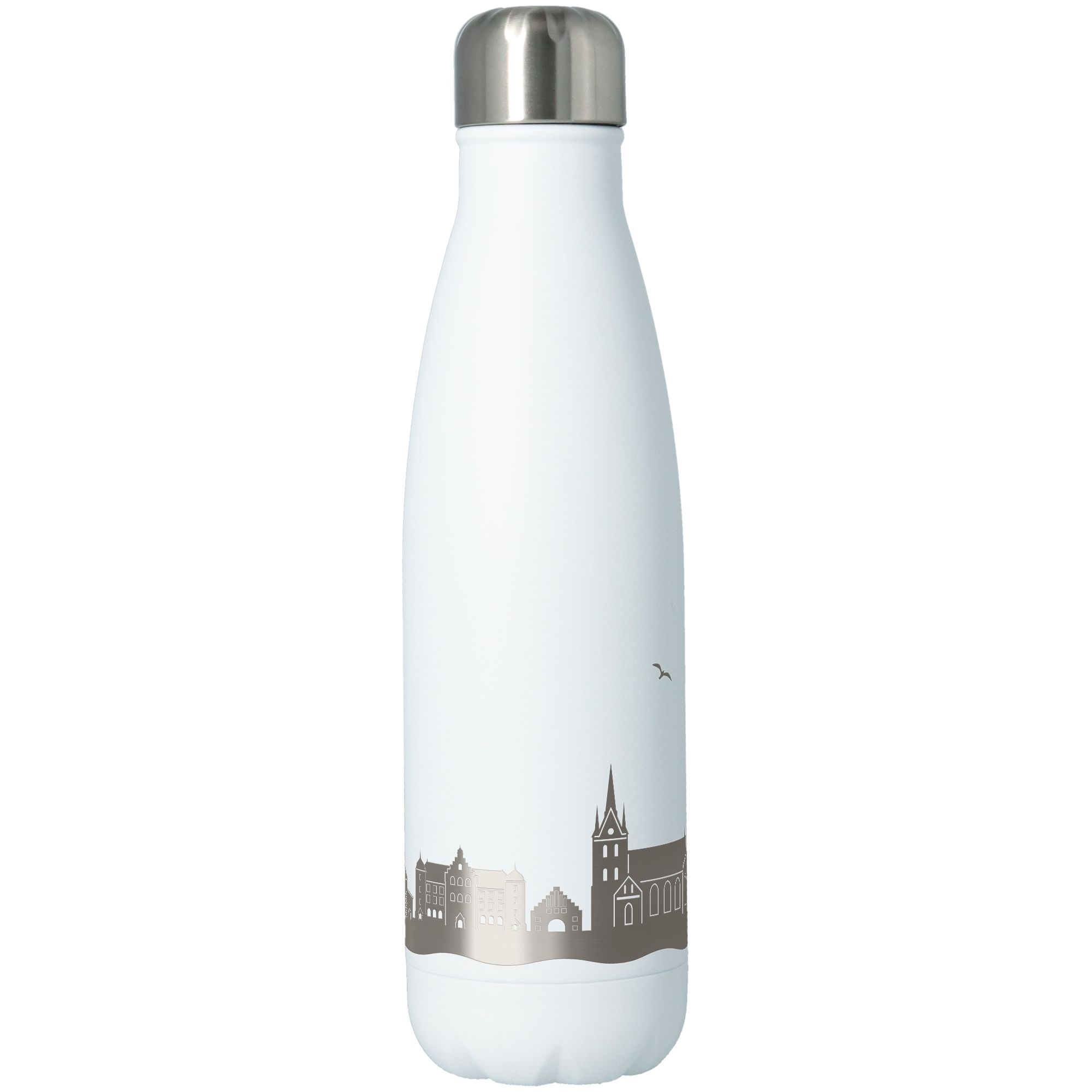 Trinkflasche Skyline Flensburg Weiß 500ml