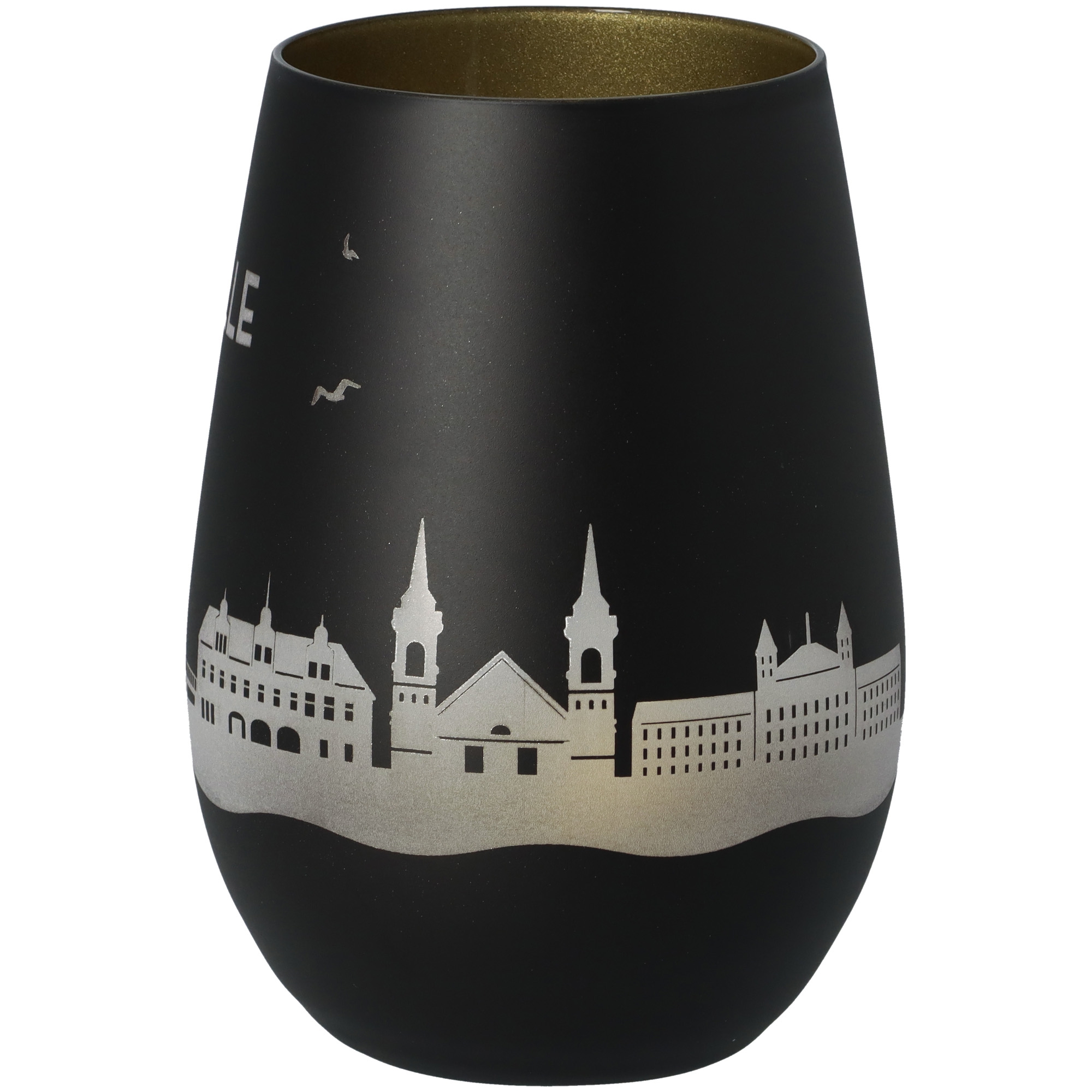 Windlicht Skyline Celle Schwarz/Gold