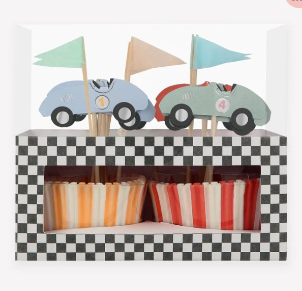 Meri Meri - Cupcake Set "Rennauto", 48 Teilig