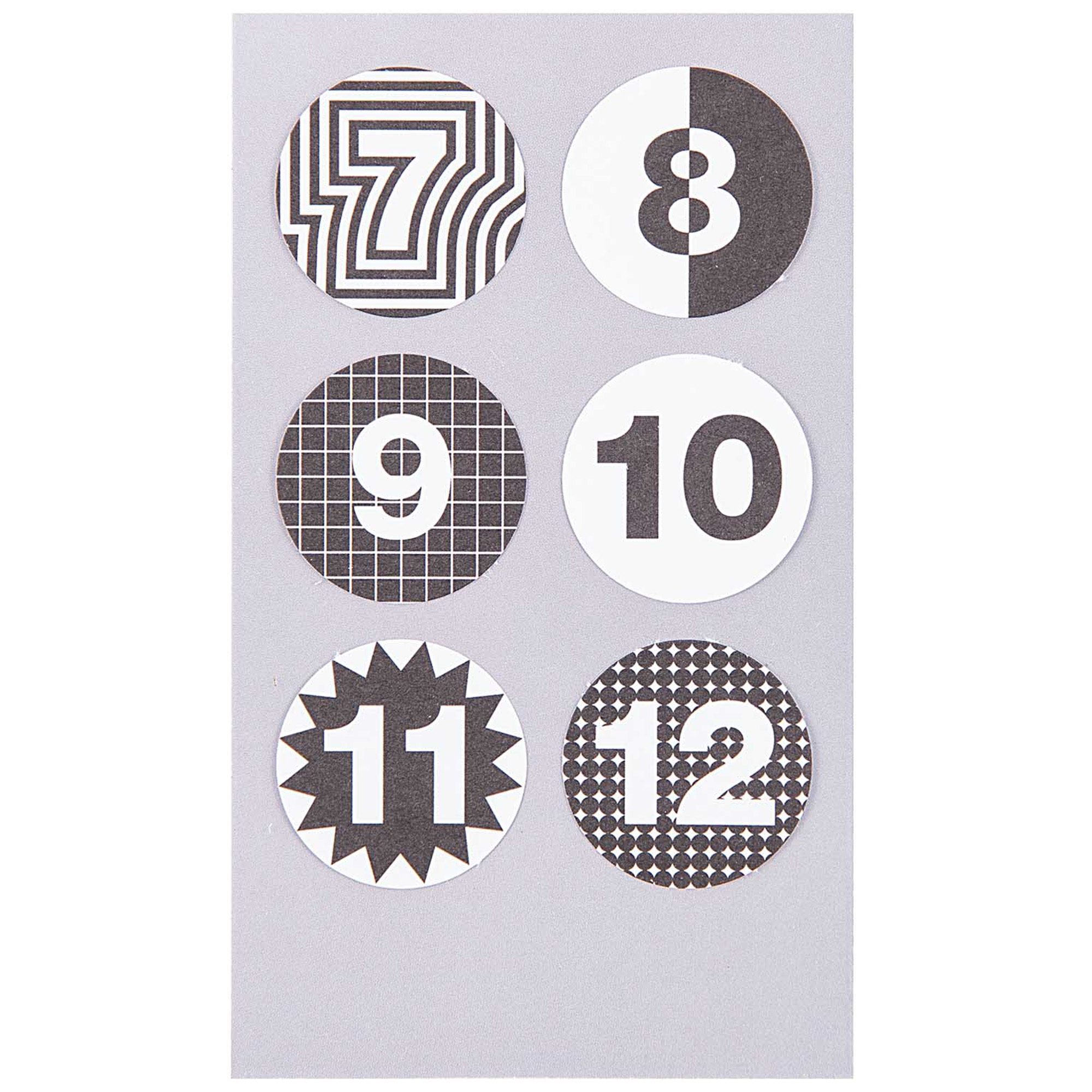 Adventskalender Sticker - Schwarz / Weiß