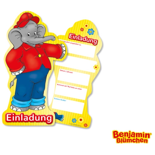 Benjamin Blümchen - 6 Einladungskarten