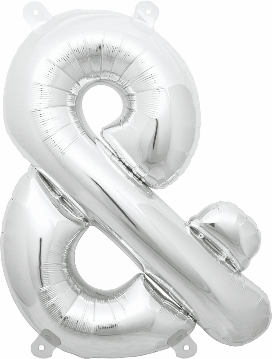 Luftballon Sonderzeichen & Silber 40cm