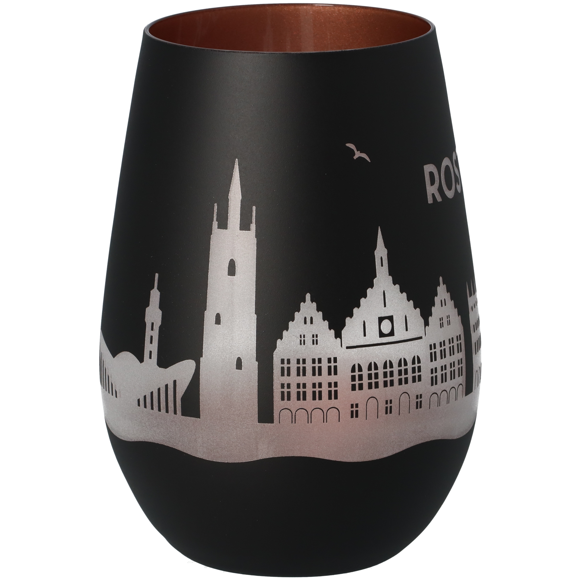 Windlicht Skyline Rostock Schwarz/Bronze