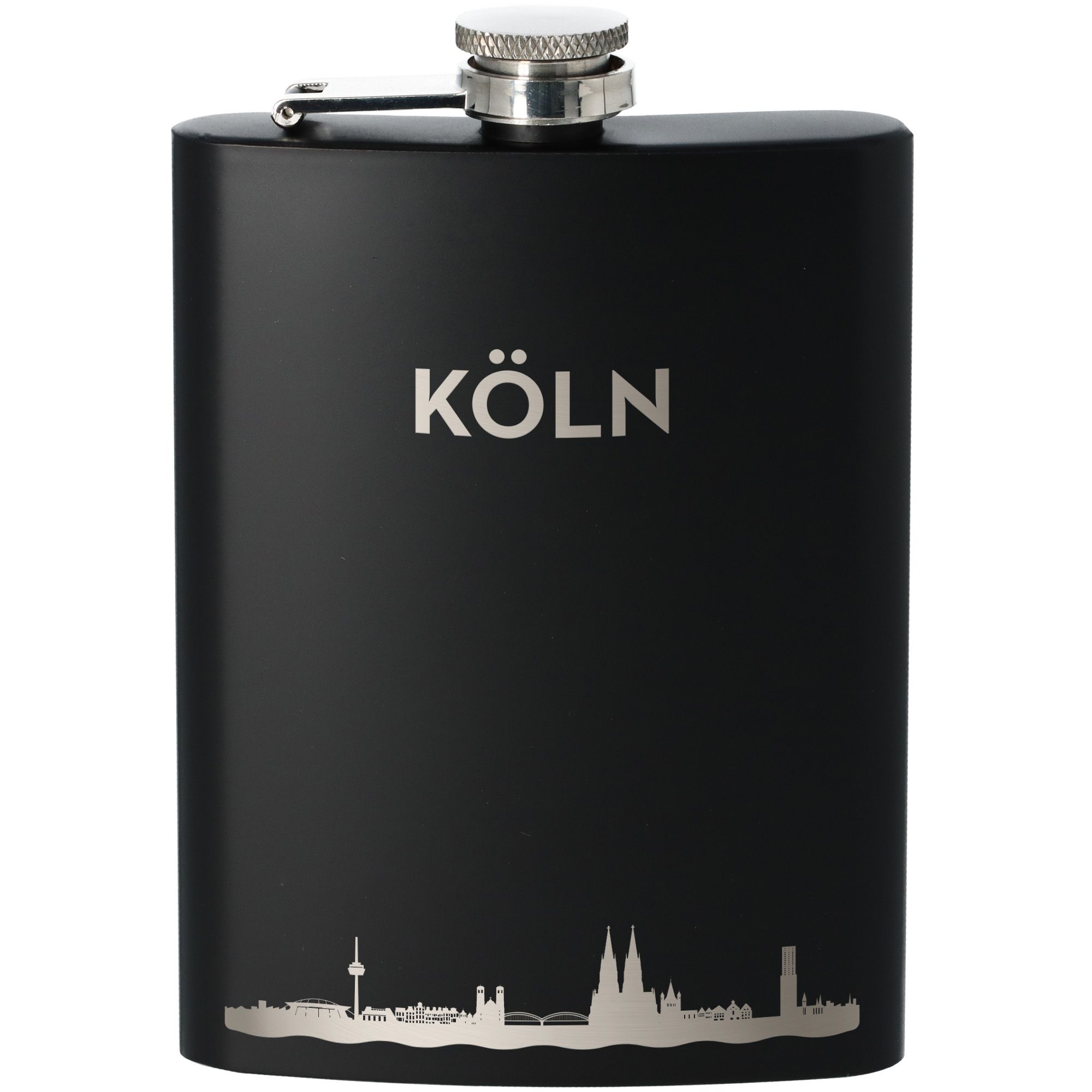 Flachmann Skyline Köln Schwarz 235ml