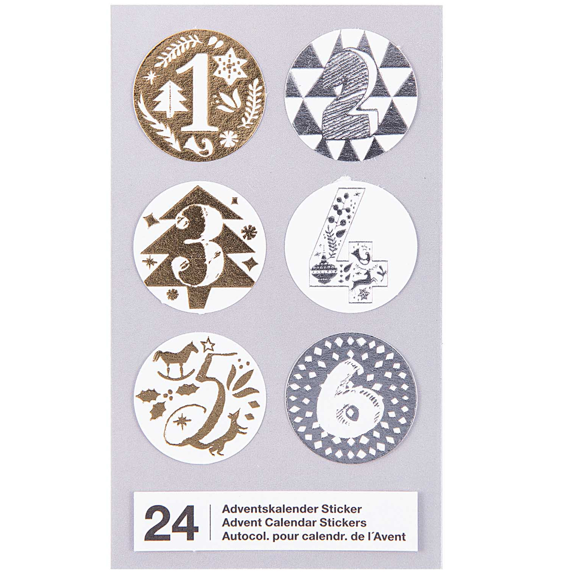 Adventskalender Sticker - Gold / Silber