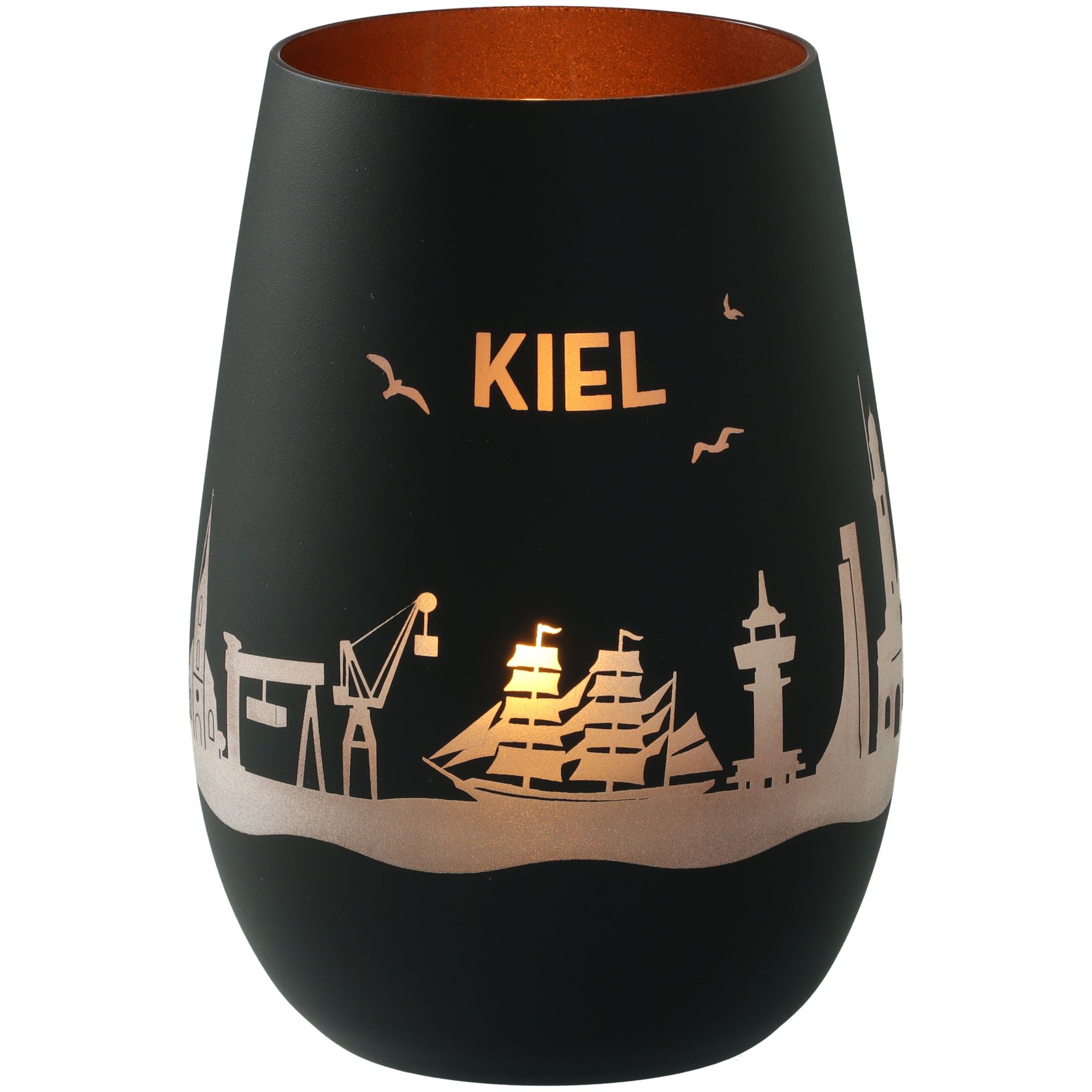 Windlicht Skyline Kiel Schwarz/Bronze