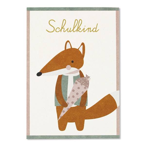 Postkarte "Schulkind" Fuchs