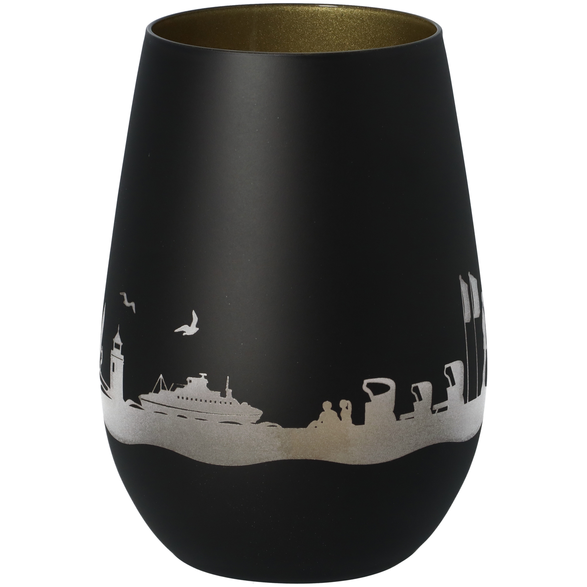 Windlicht Skyline Sylt Schwarz/Gold