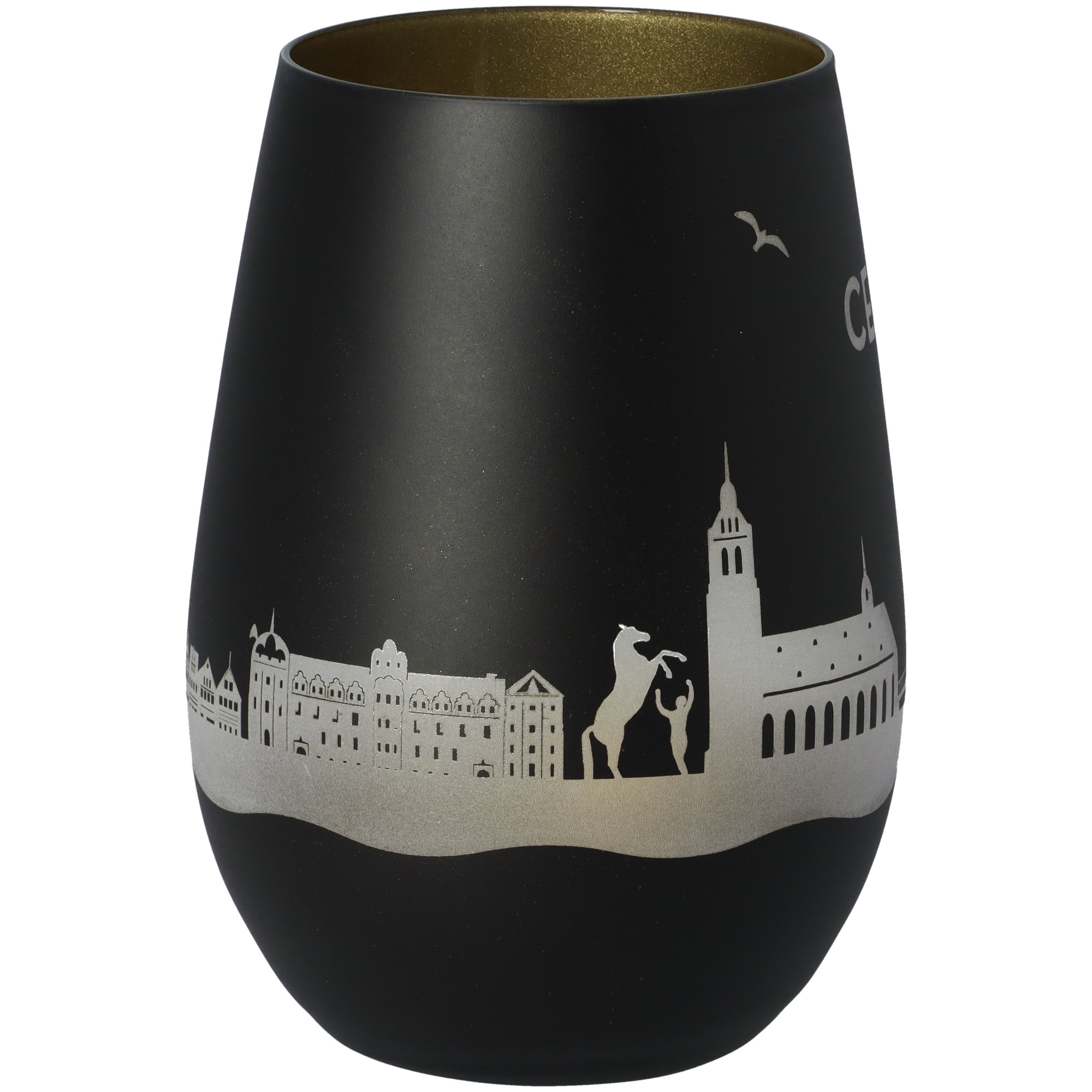 Windlicht Skyline Celle Schwarz/Gold