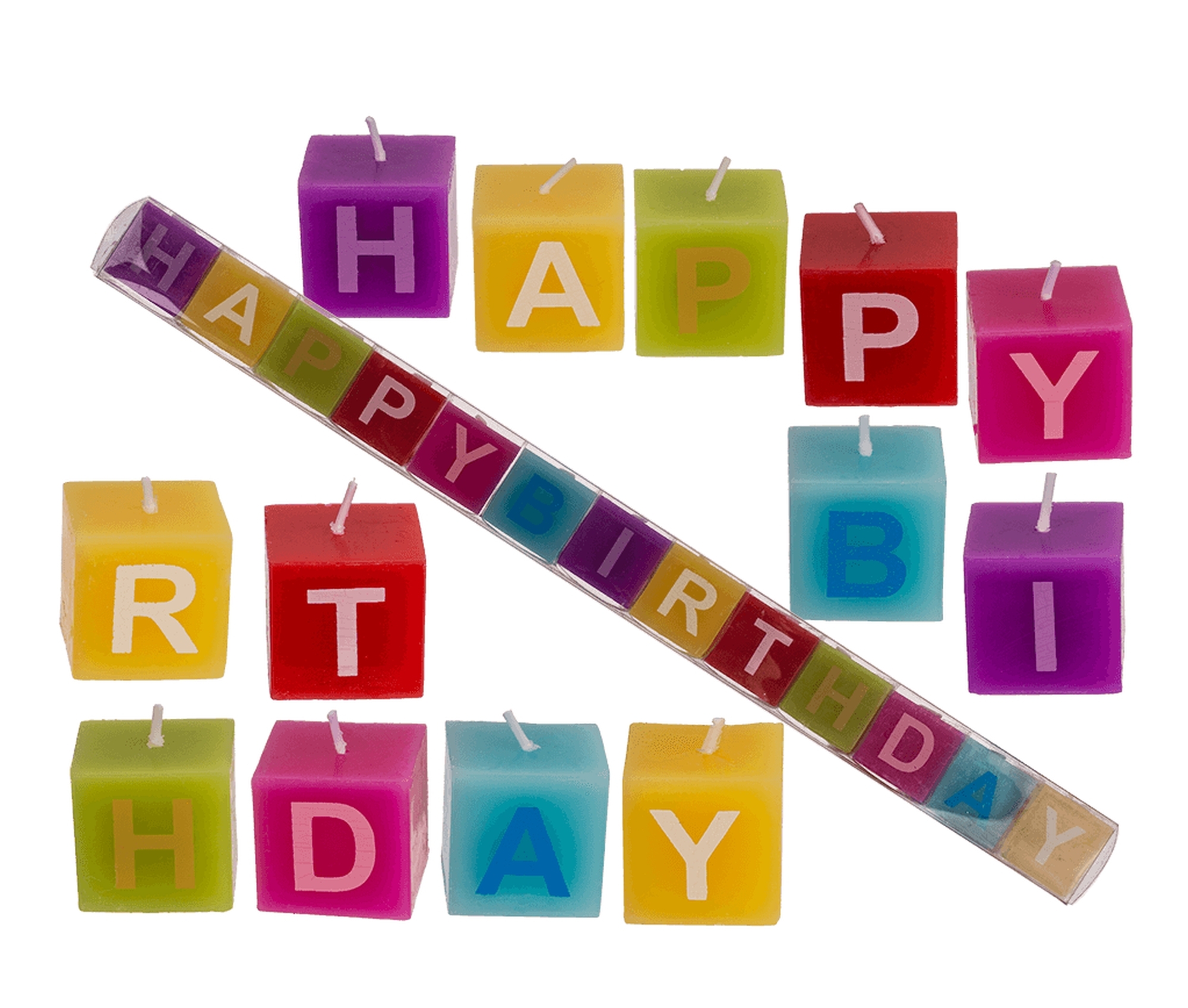 Geburtstagskerzenblock "Happy Birthday", Bunt