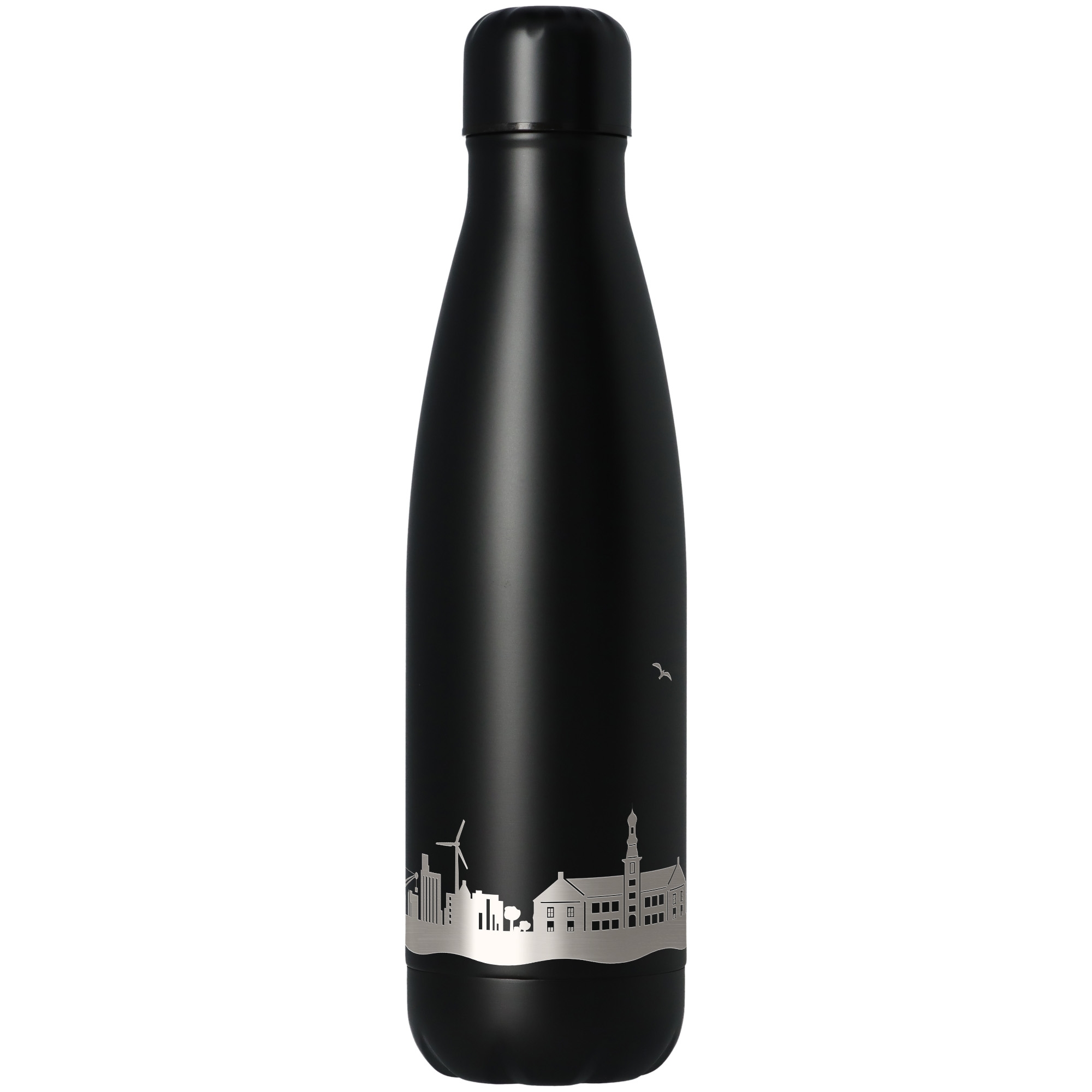 Trinkflasche Skyline Husum Schwarz 500ml