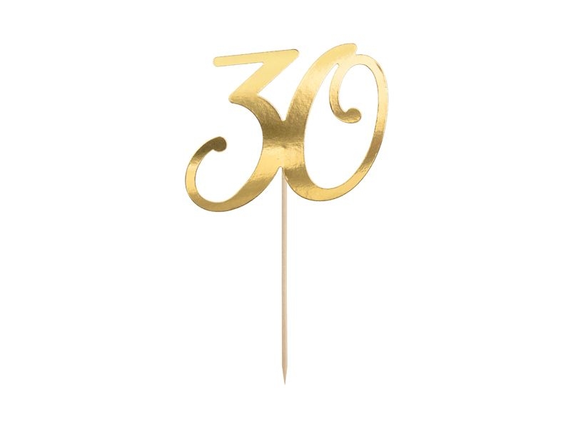 Cake Topper zum 30. Geburtstag, Gold