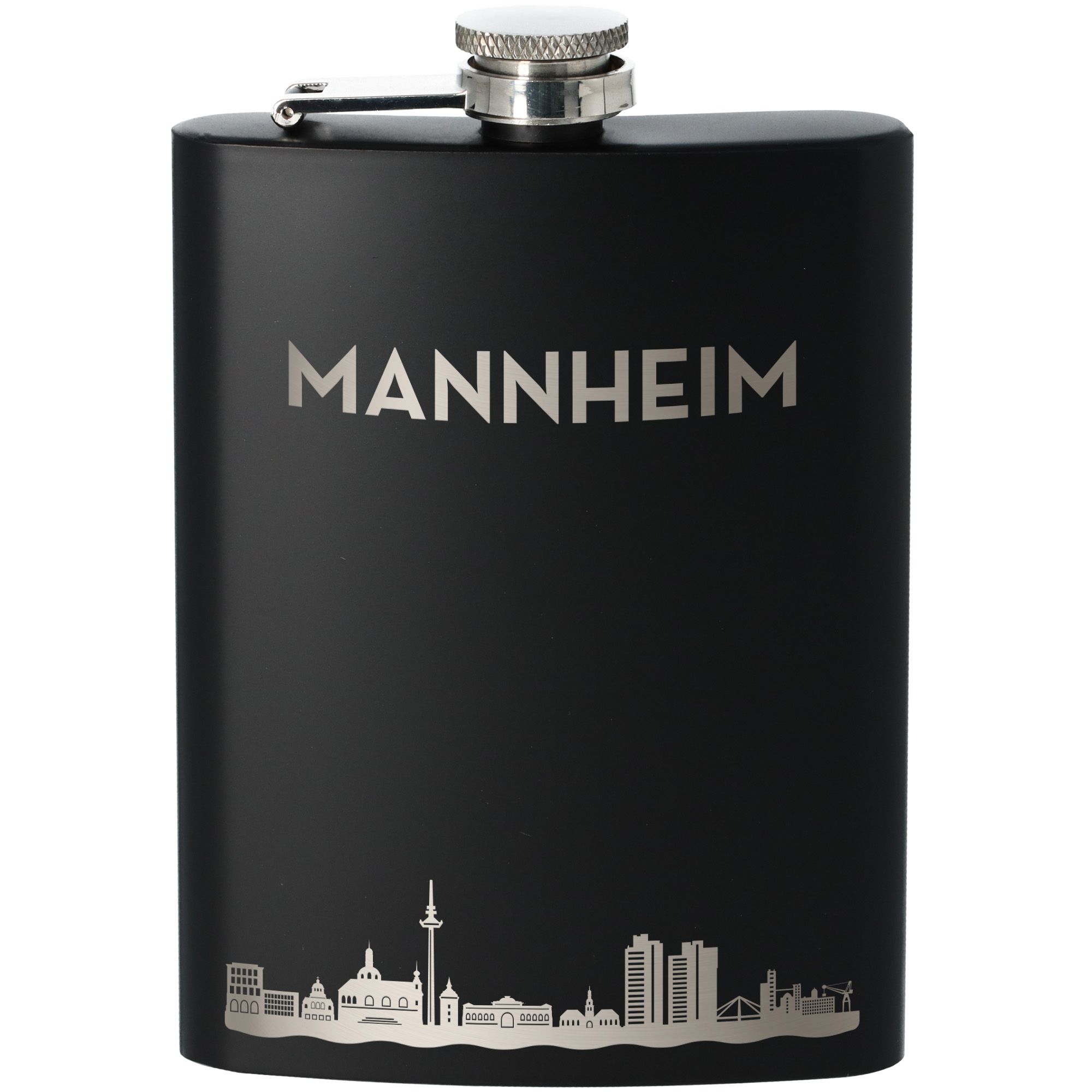 Flachmann Skyline Mannheim Schwarz 235ml