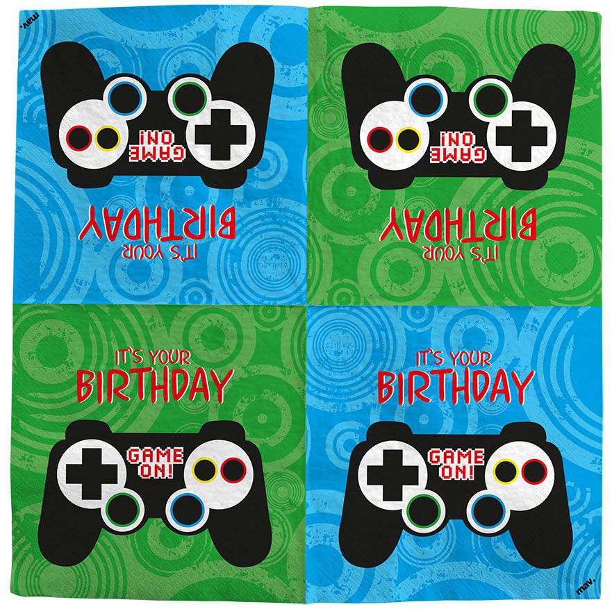 Servietten "It's your Birthday" Game Controller, 20 Stück