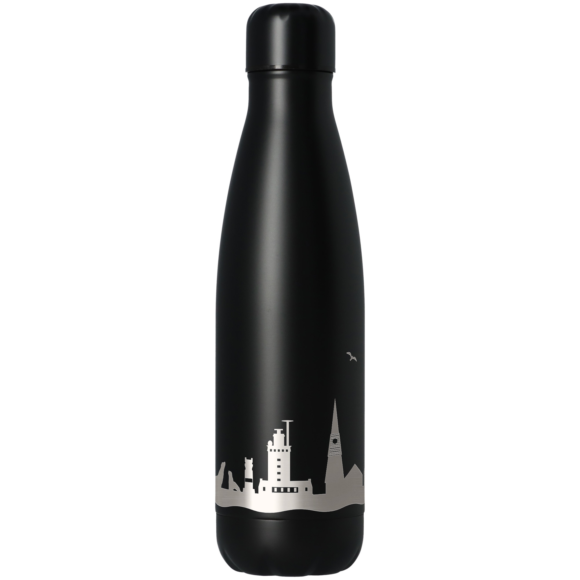 Trinkflasche Skyline Helgoland Schwarz 500ml