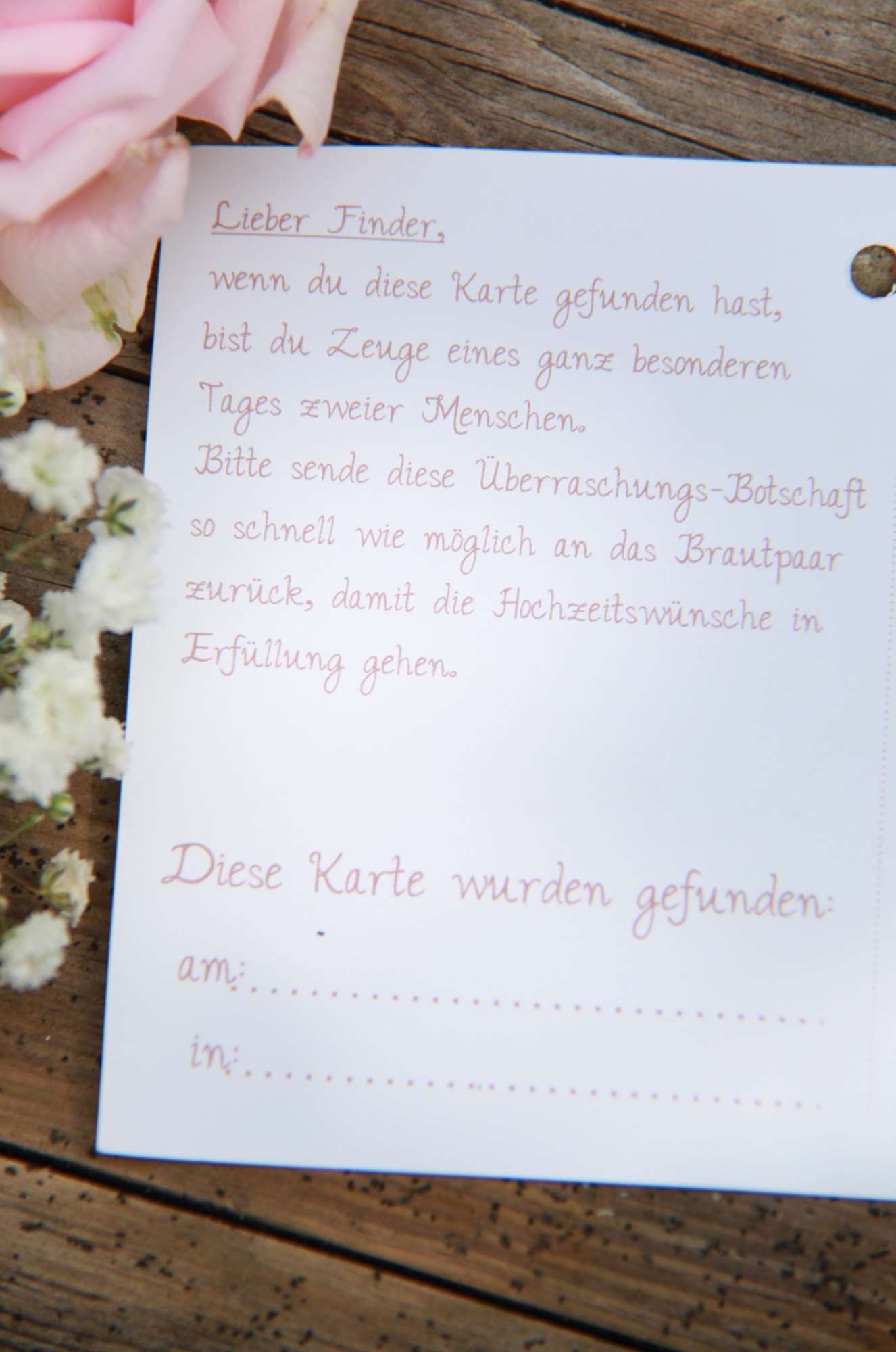 Flugkarte Hochzeit "Frisch verheiratet"