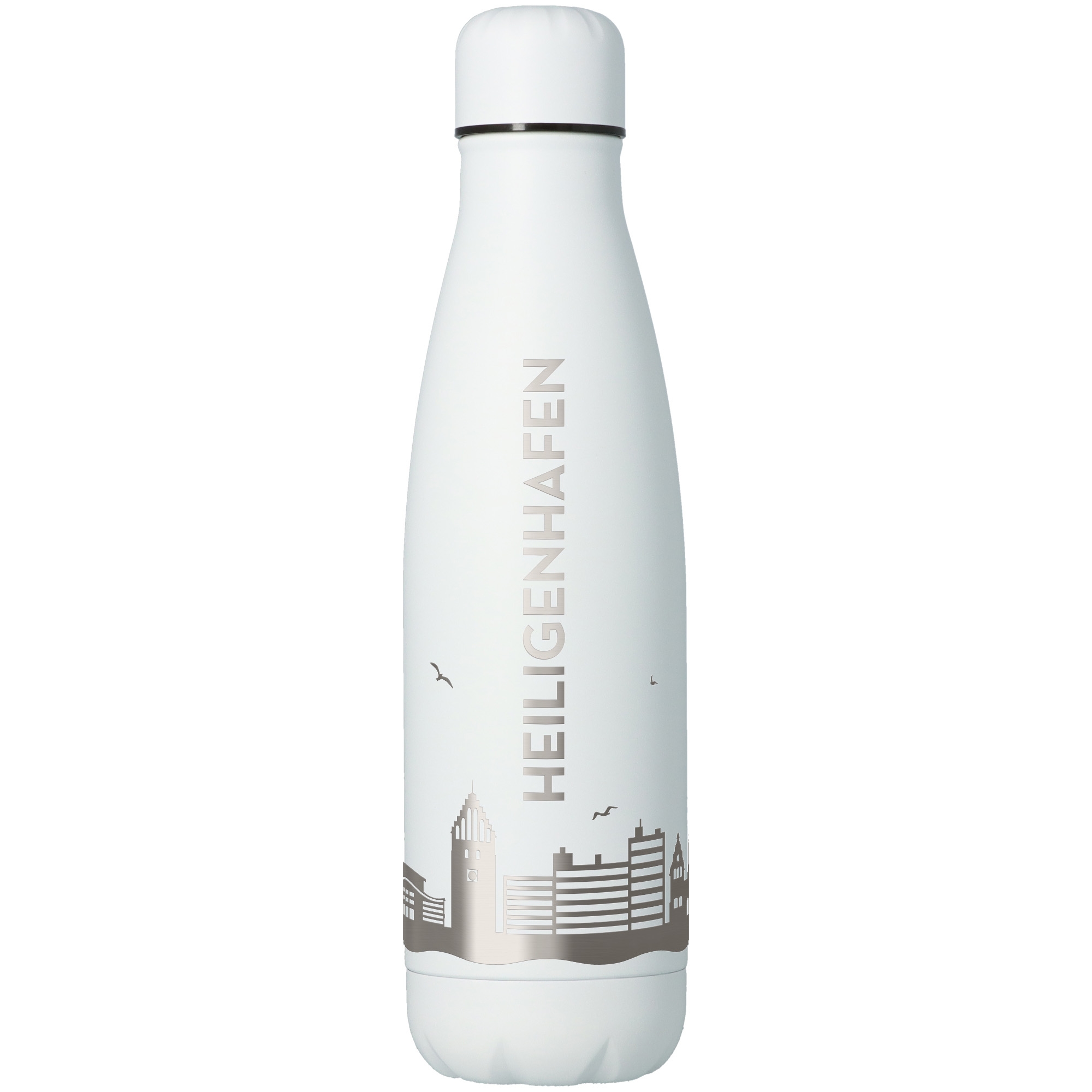 Trinkflasche Skyline Heiligenhafen Weiß 500ml