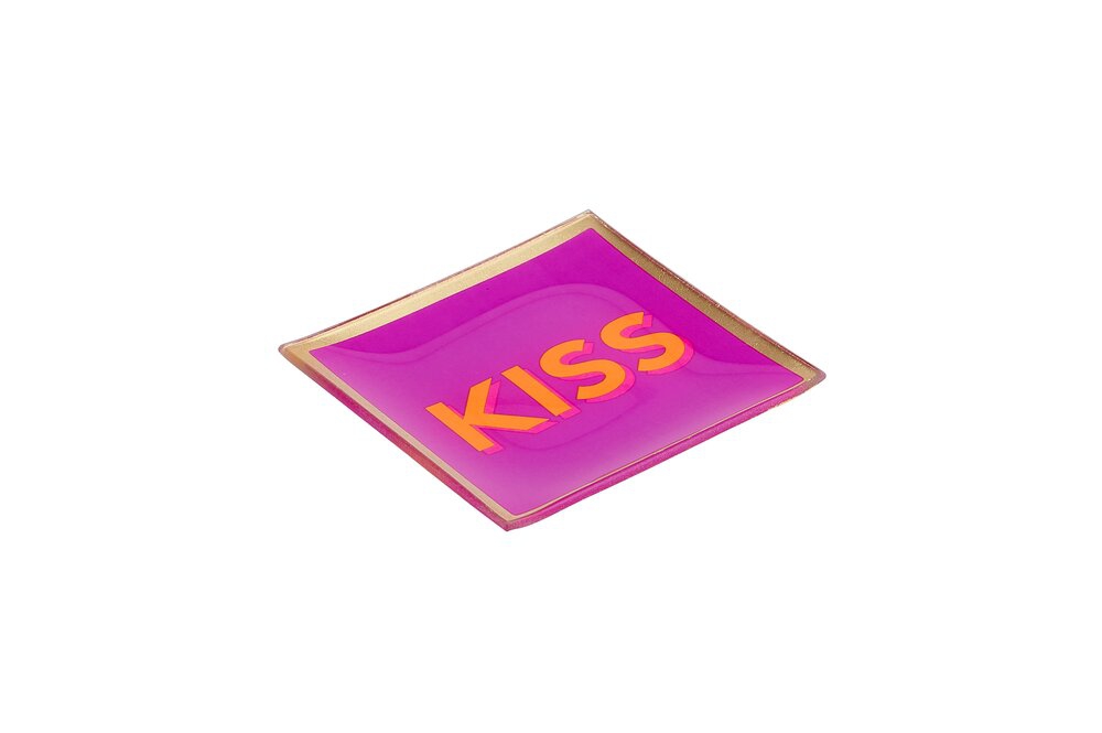 Glasteller "Kiss", Fuchsia - S