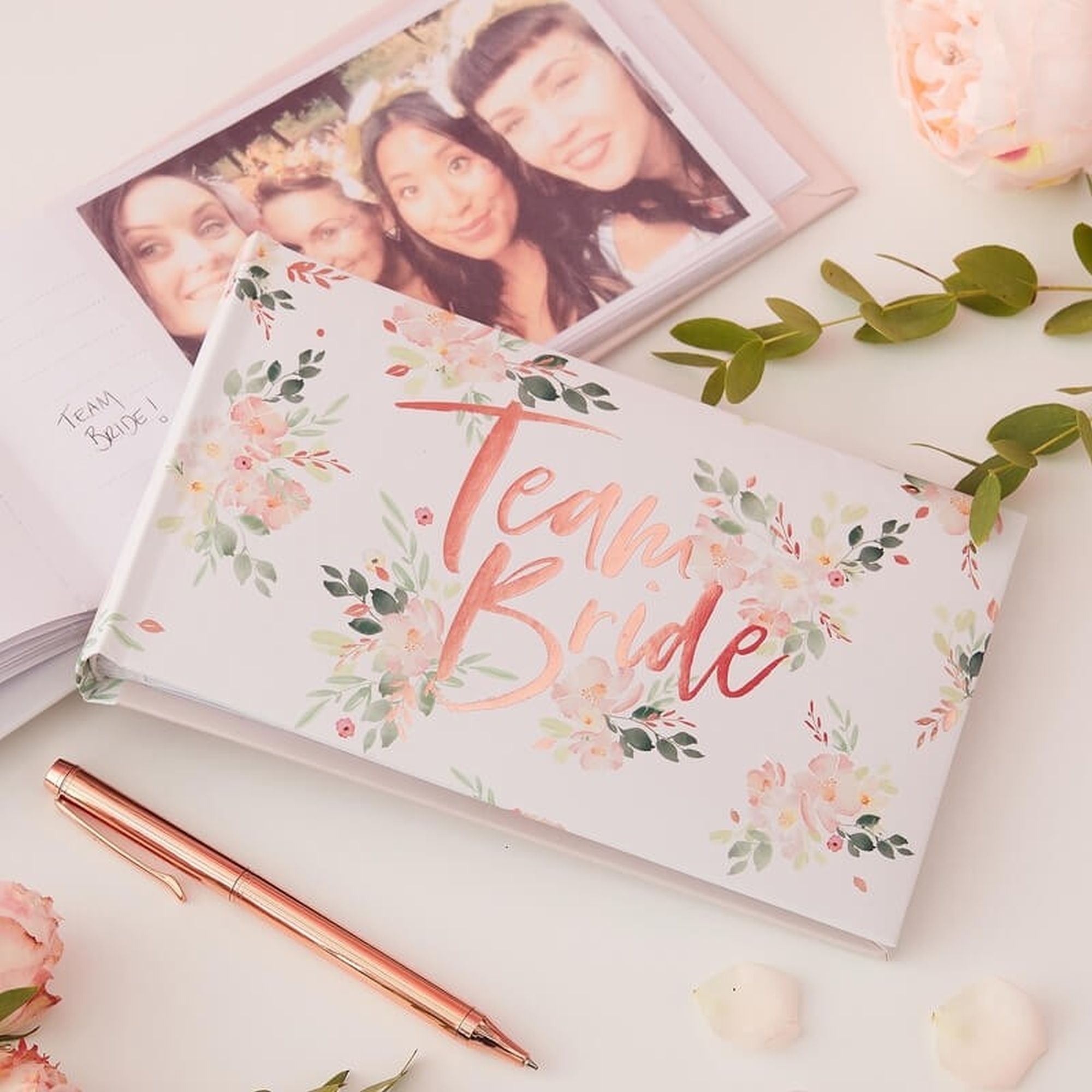 Floral Hen Party Team Bride Photo Album, 50 Seiten, 12x22x3cm