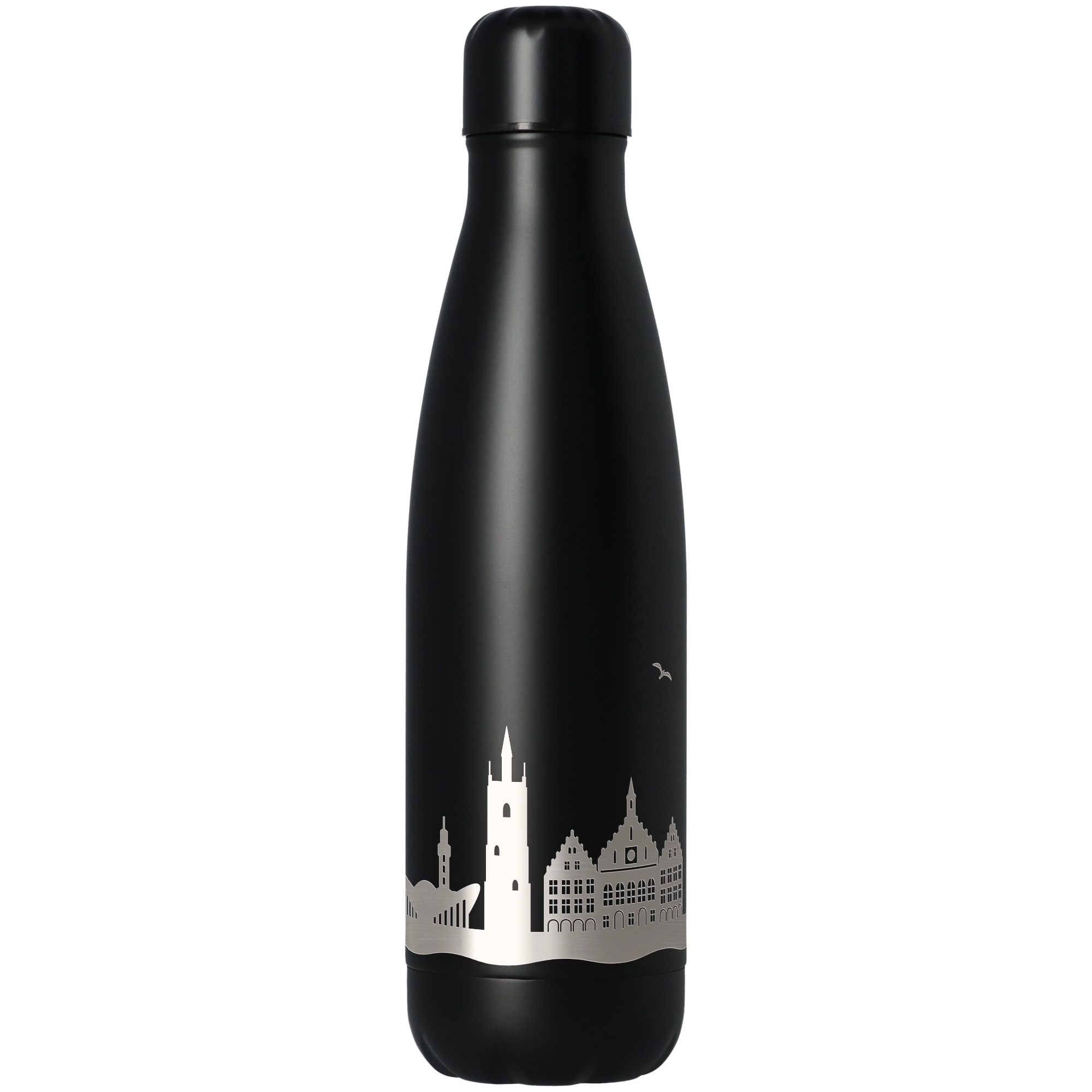 Trinkflasche Skyline Rostock Schwarz 500ml