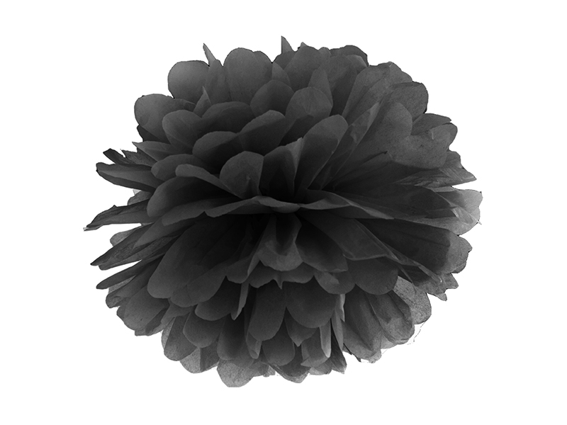 Pompom aus Papier - groß, Schwarz