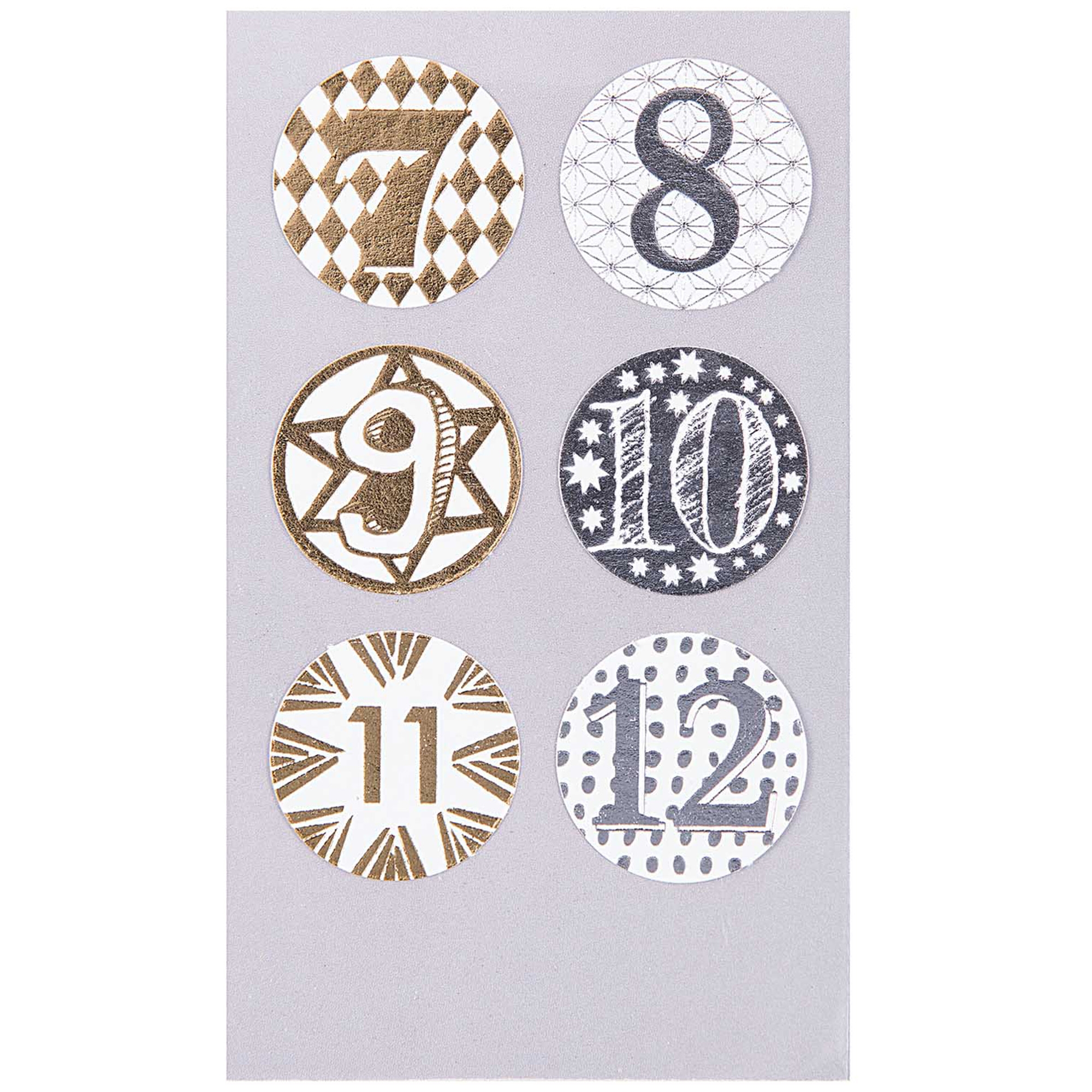 Adventskalender Sticker - Gold / Silber