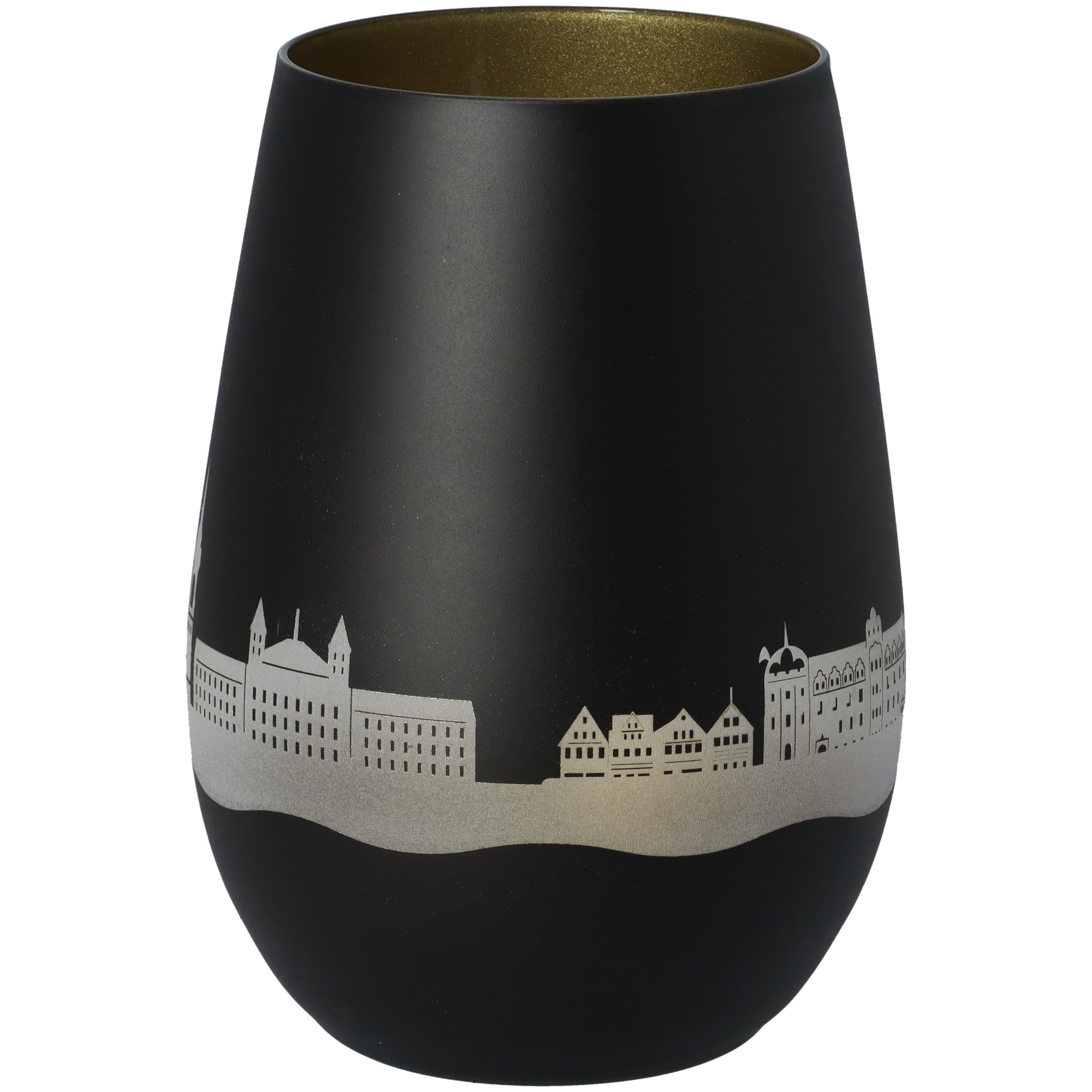 Windlicht Skyline Celle Schwarz/Gold