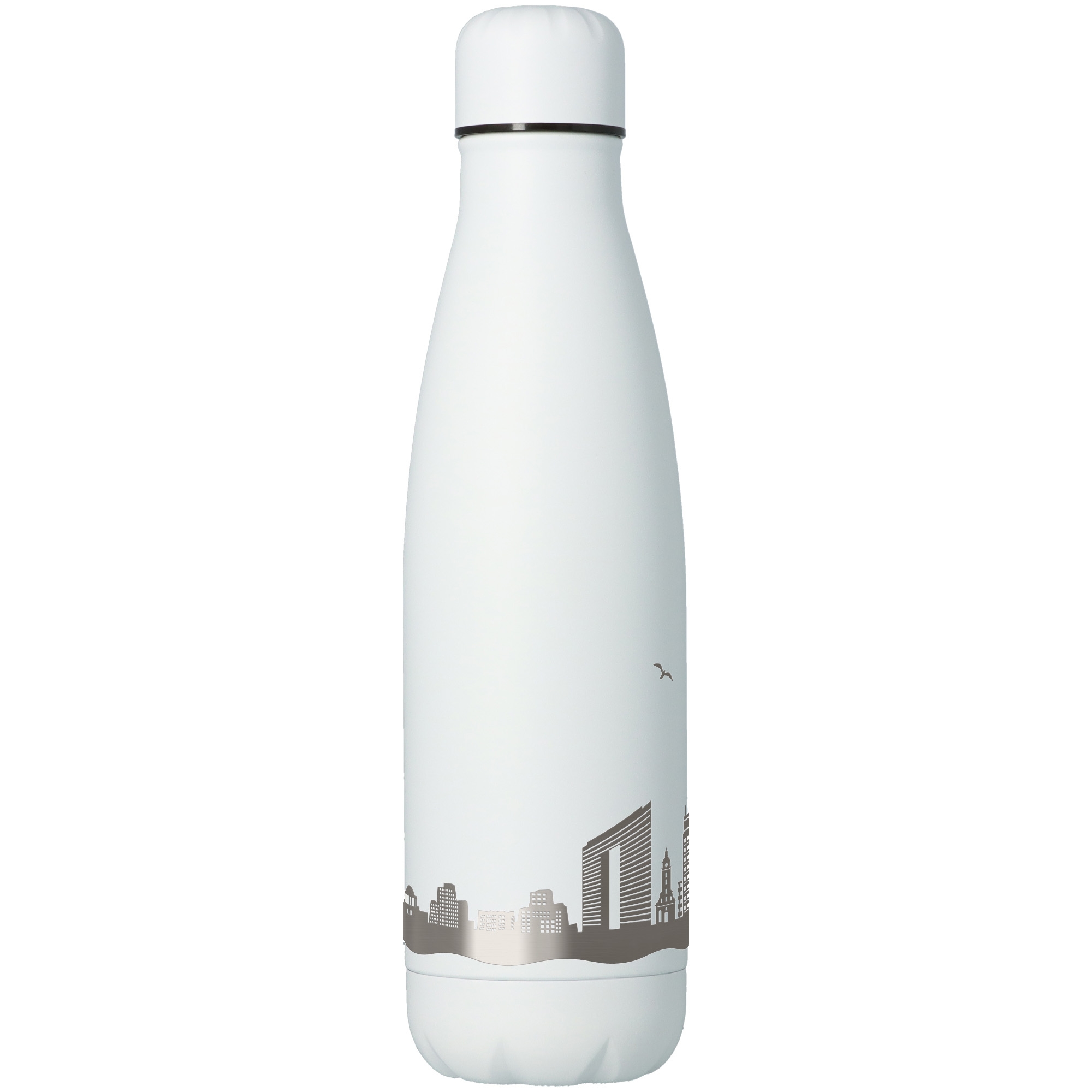 Trinkflasche Skyline Düsseldorf Weiß 500ml