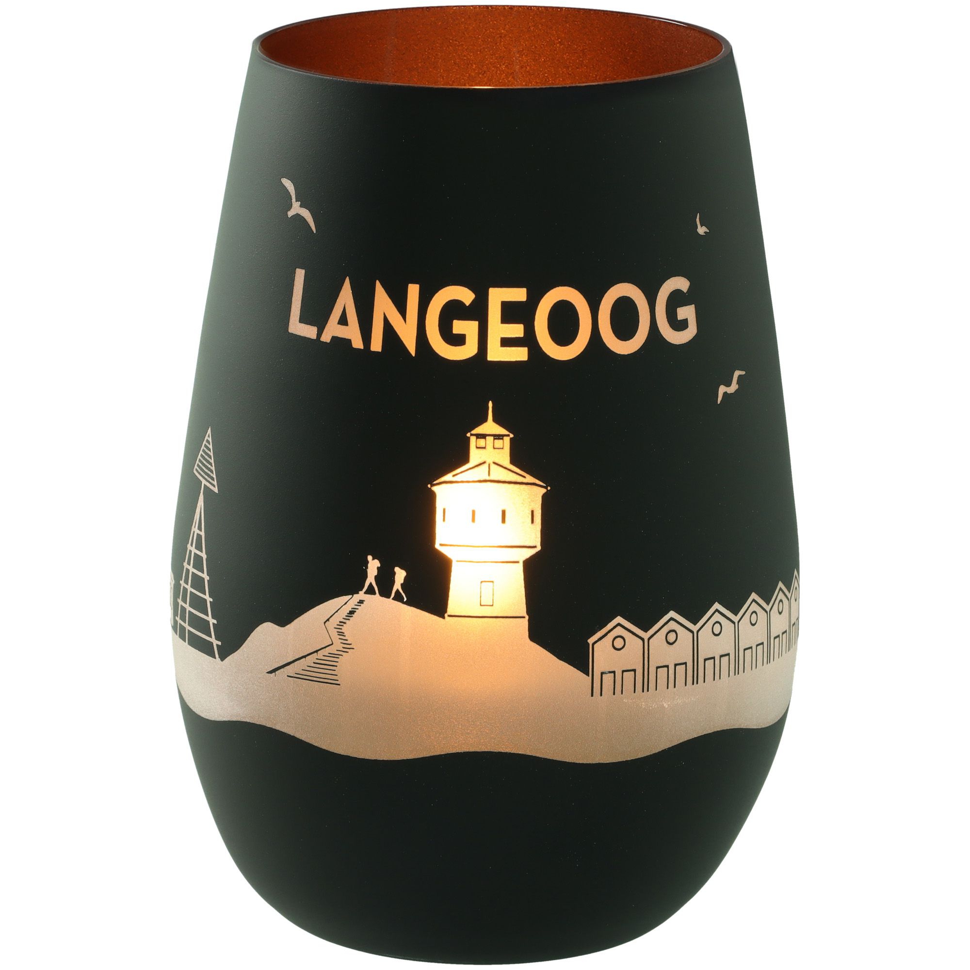 Windlicht Skyline Langeoog Schwarz/Bronze