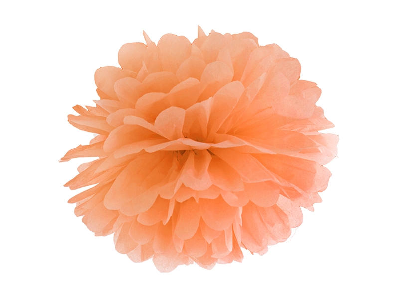 Pompom aus Papier - groß, Orange