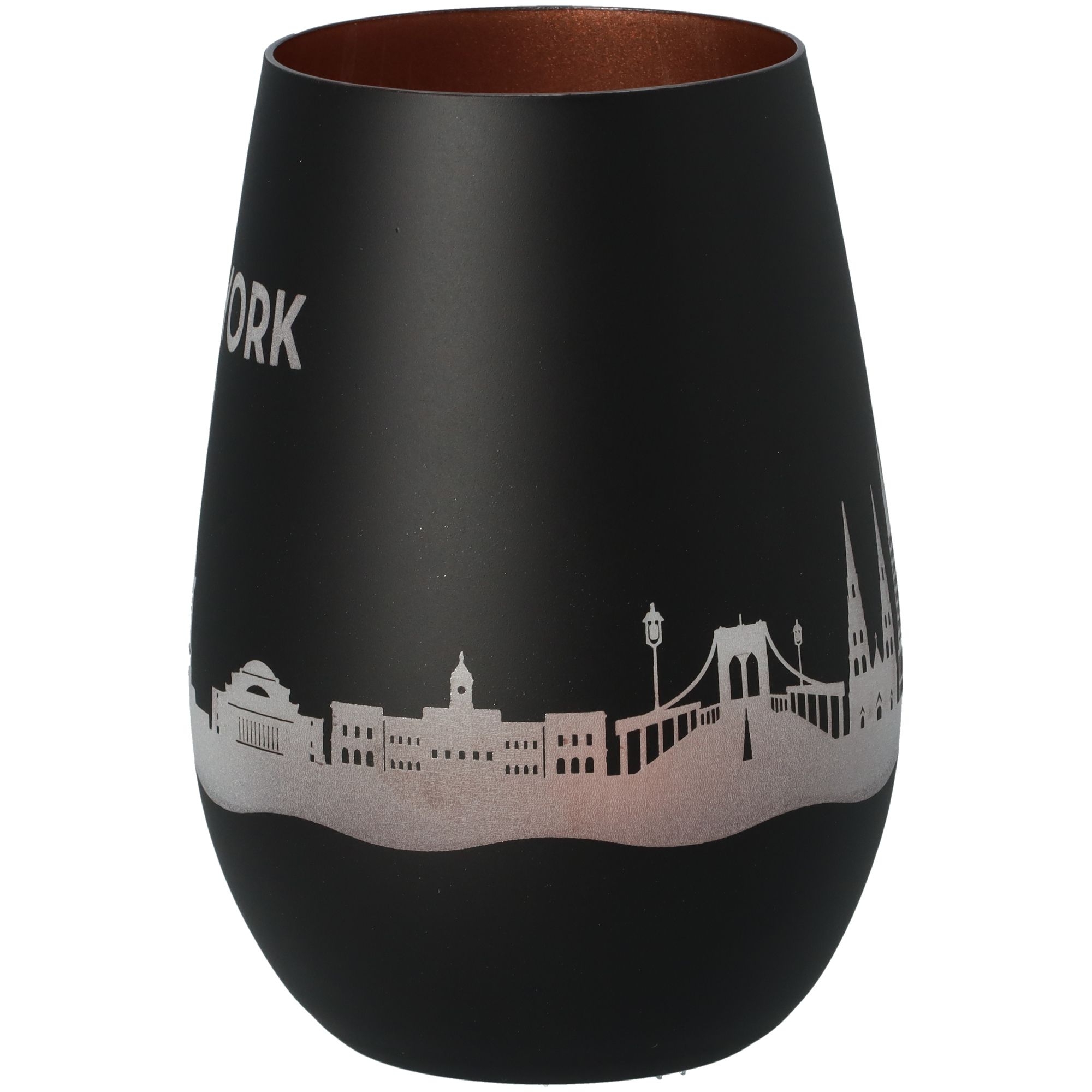 Windlicht Skyline New York Schwarz/Bronze