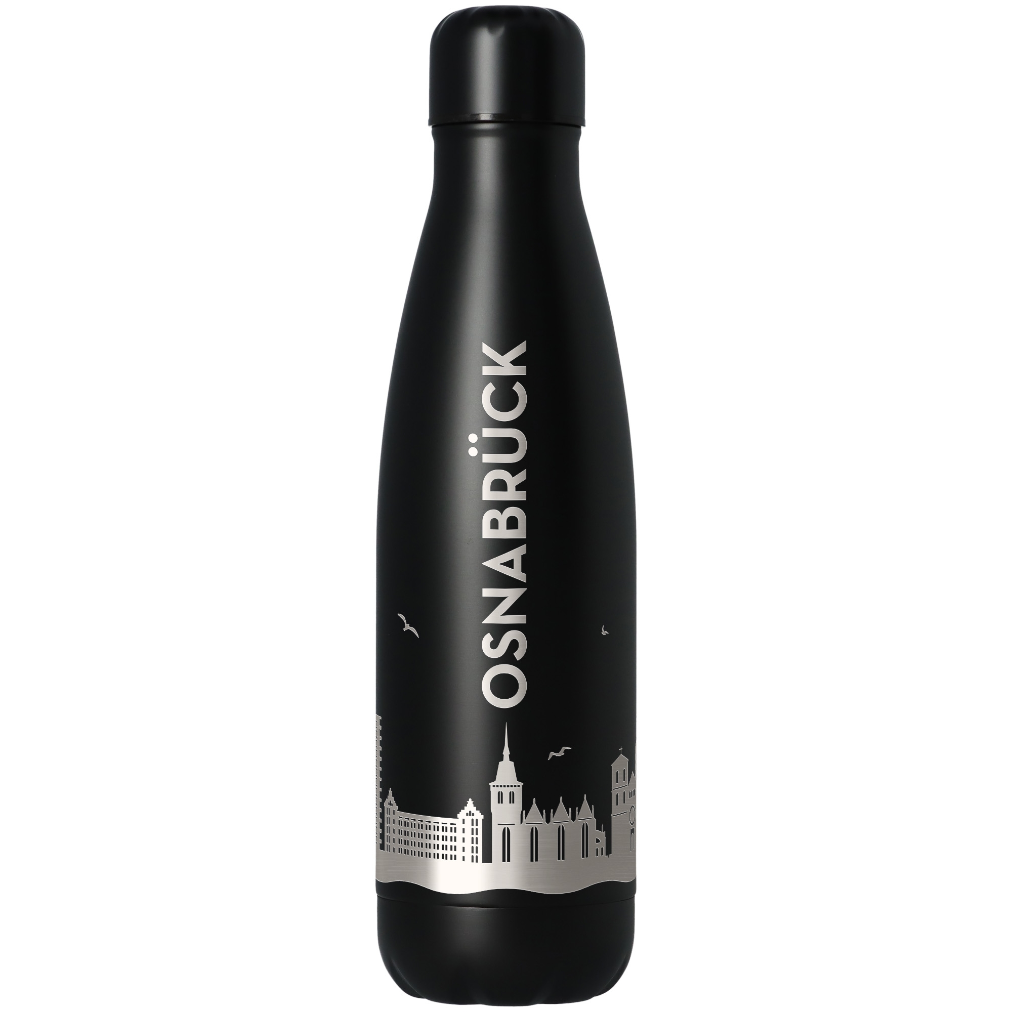 Trinkflasche Skyline Osnabrück Schwarz 500ml