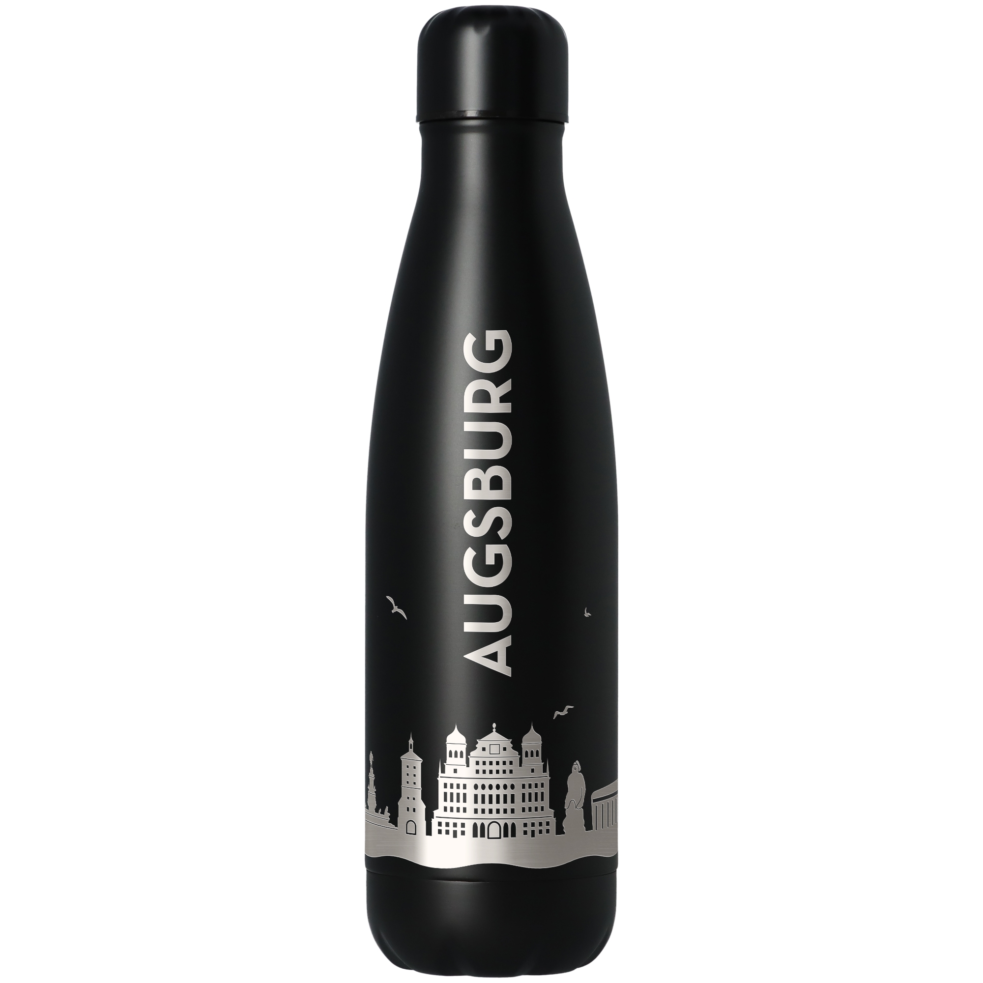 Trinkflasche Skyline Augsburg Schwarz 500ml