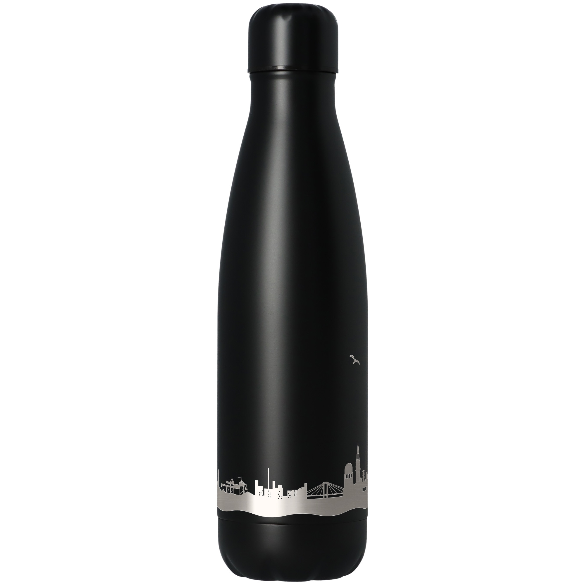 Trinkflasche Skyline Hamburg Schwarz 500ml