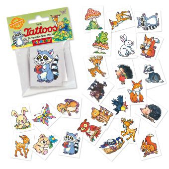 Waldtiere - 24 Mini-Tattoos