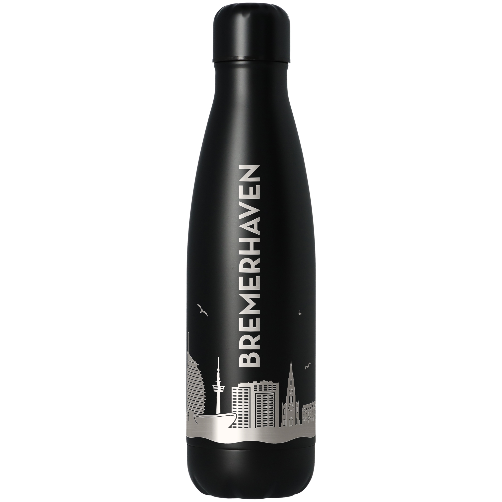 Trinkflasche Skyline Bremerhaven Schwarz 500ml