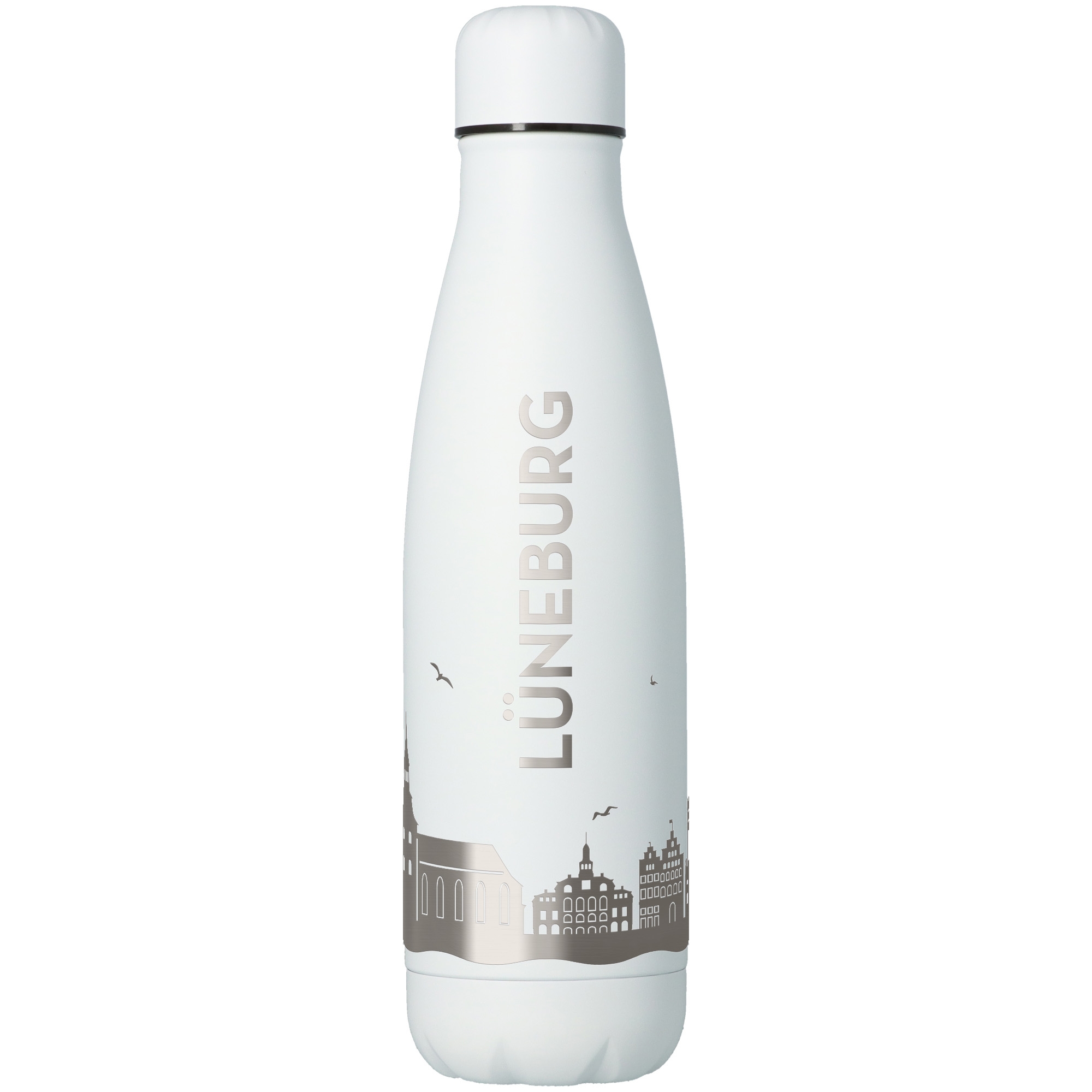 Trinkflasche Skyline Lüneburg Weiß 500ml