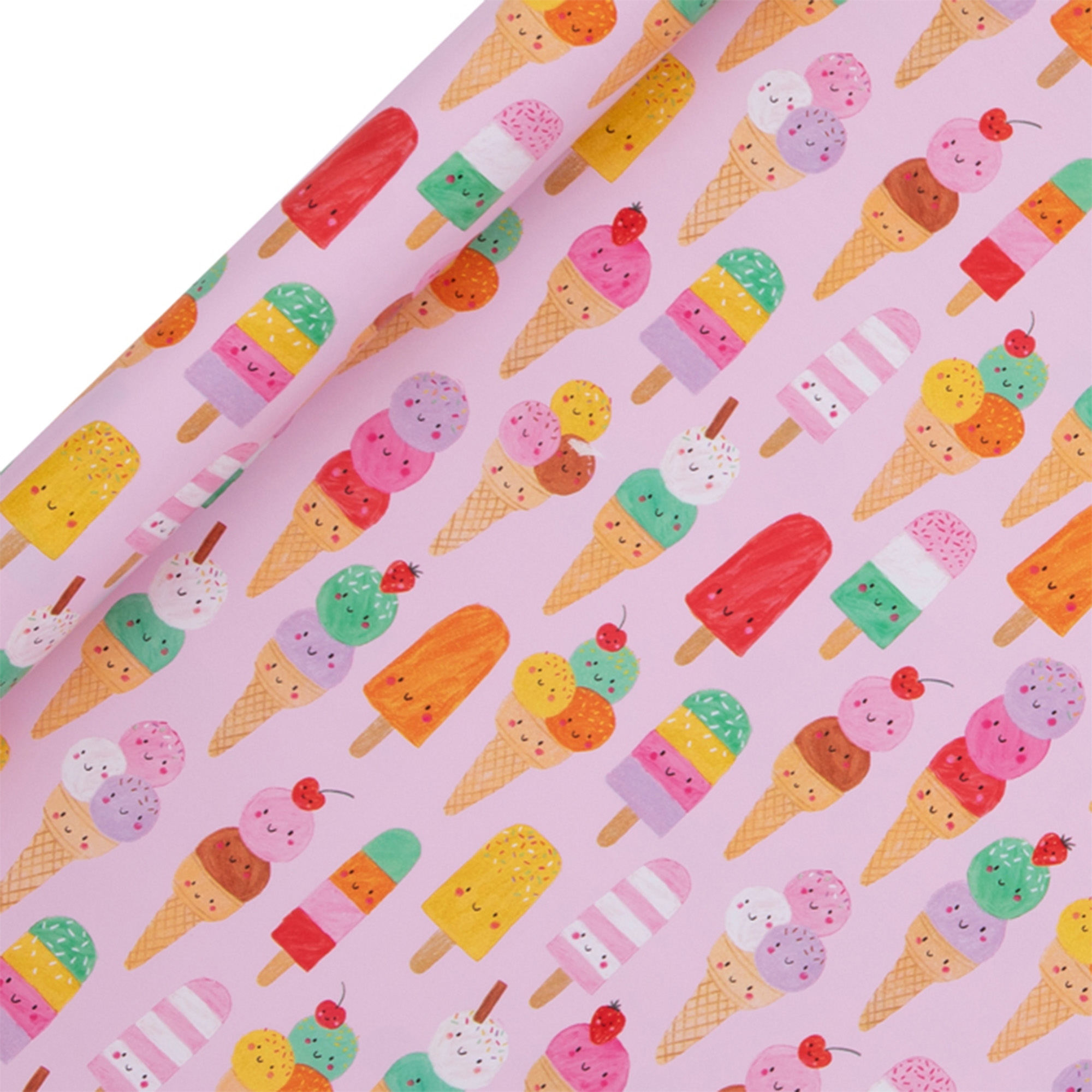 Geschenkpapier auf Rolle "Cool Ice Cream Pink" 4m