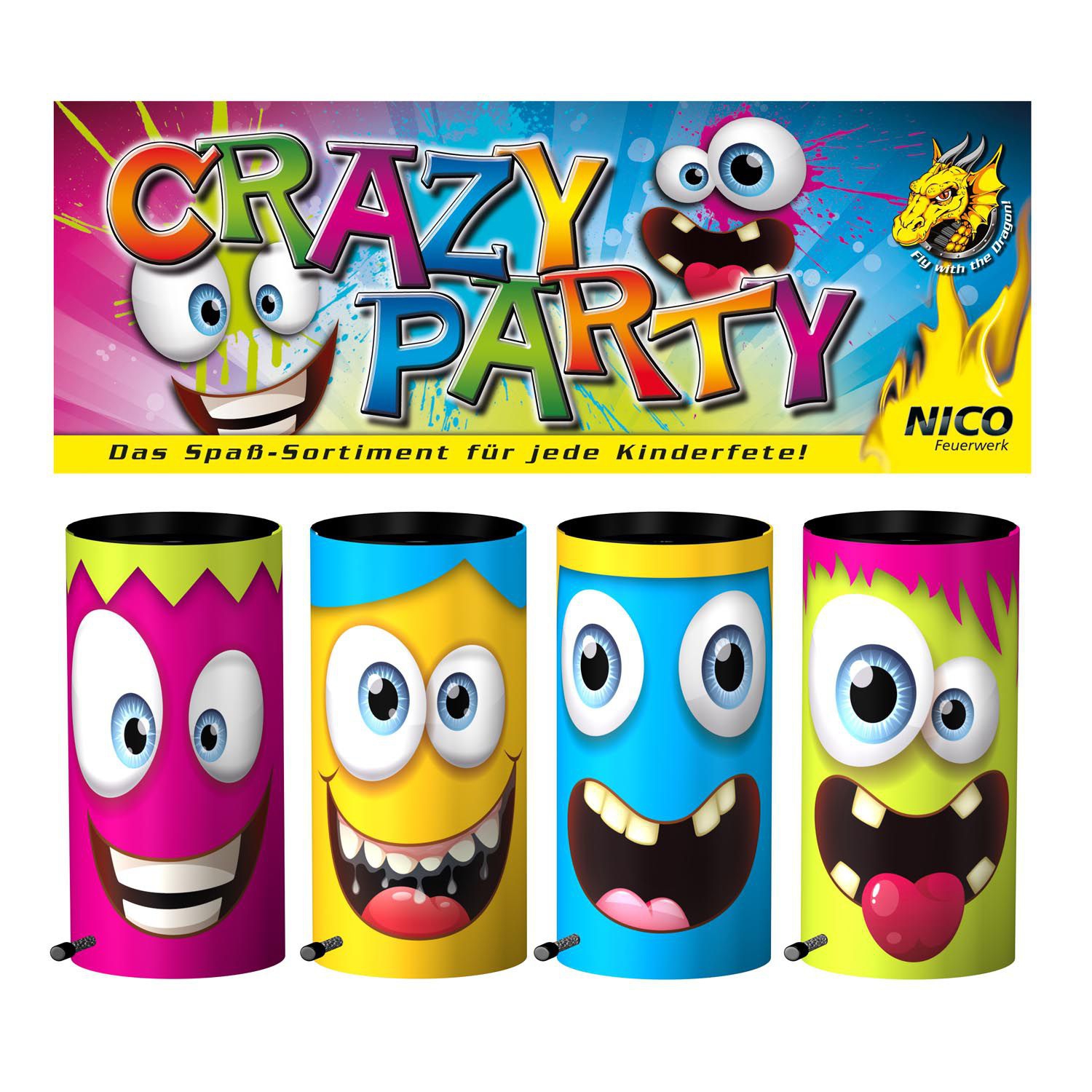 Tischbomben Crazy Party, 4er-Beutel