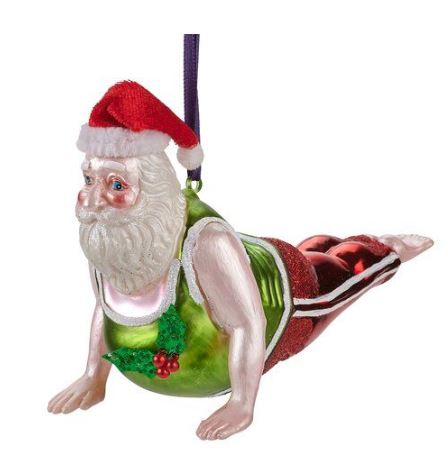 Weihnachtskugel "Yoga-Santa" Sphinx Haltung