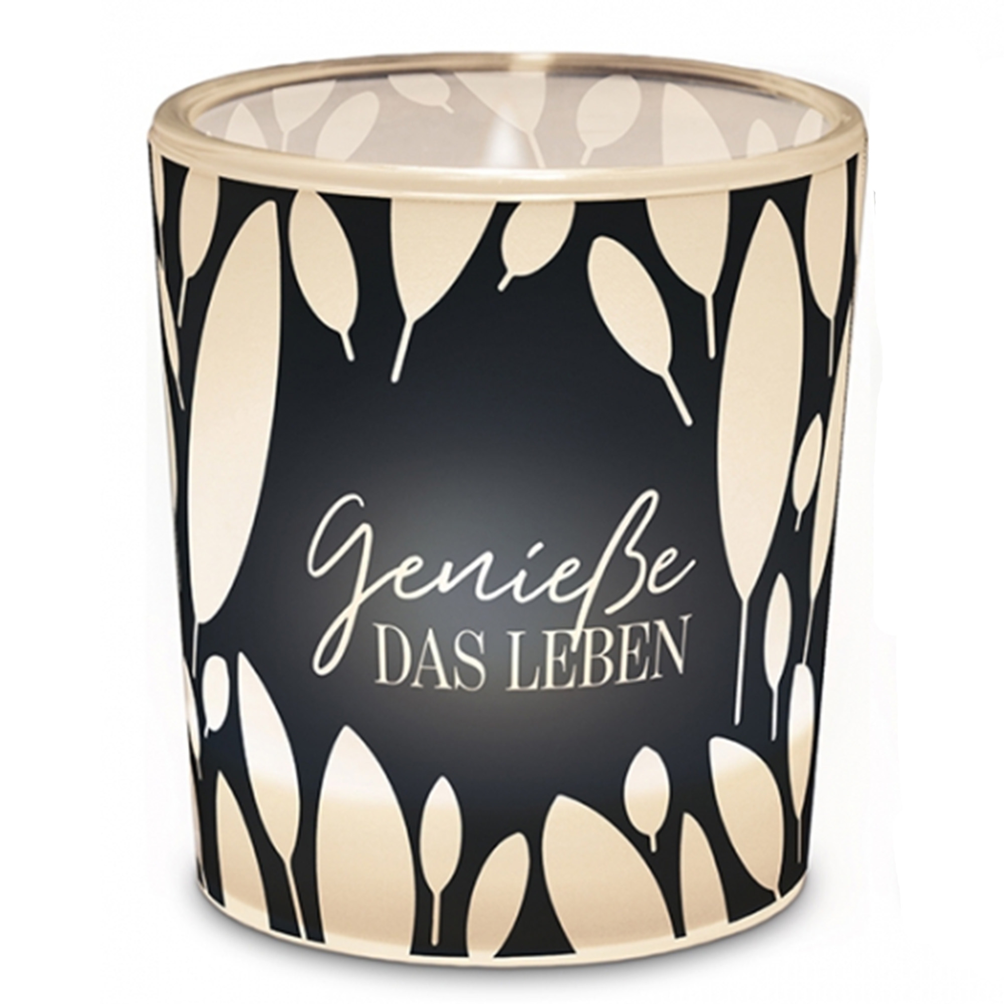 Teelichtglas "Genieße das Leben"