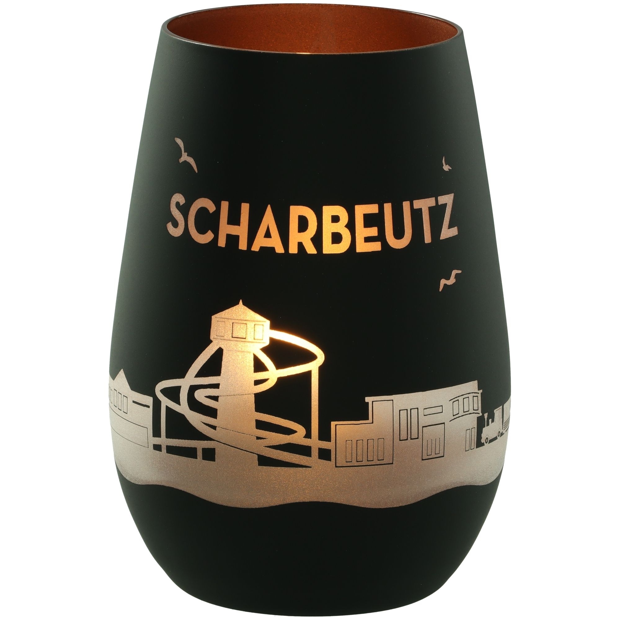 Windlicht Skyline Scharbeutz Schwarz/Bronze