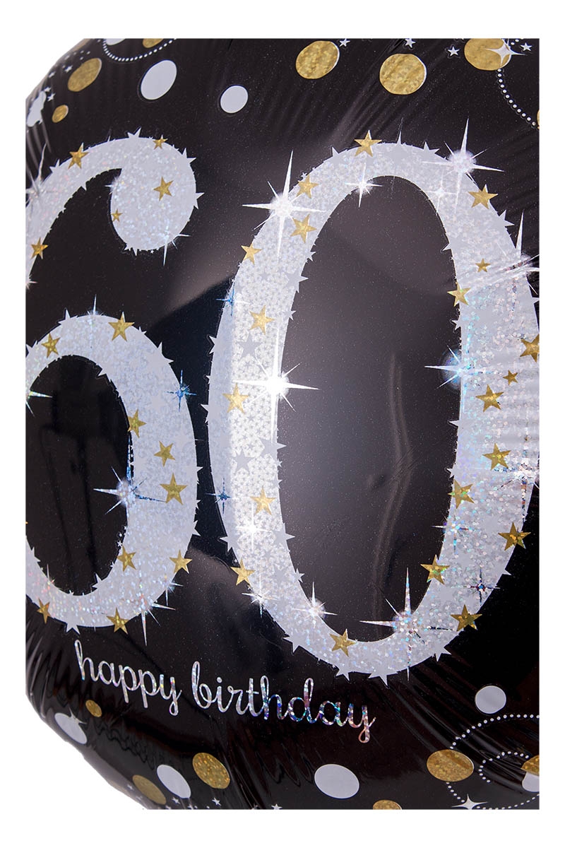 Folienballon Sparkling Birthday 60. Geburtstag Holographic 43cm