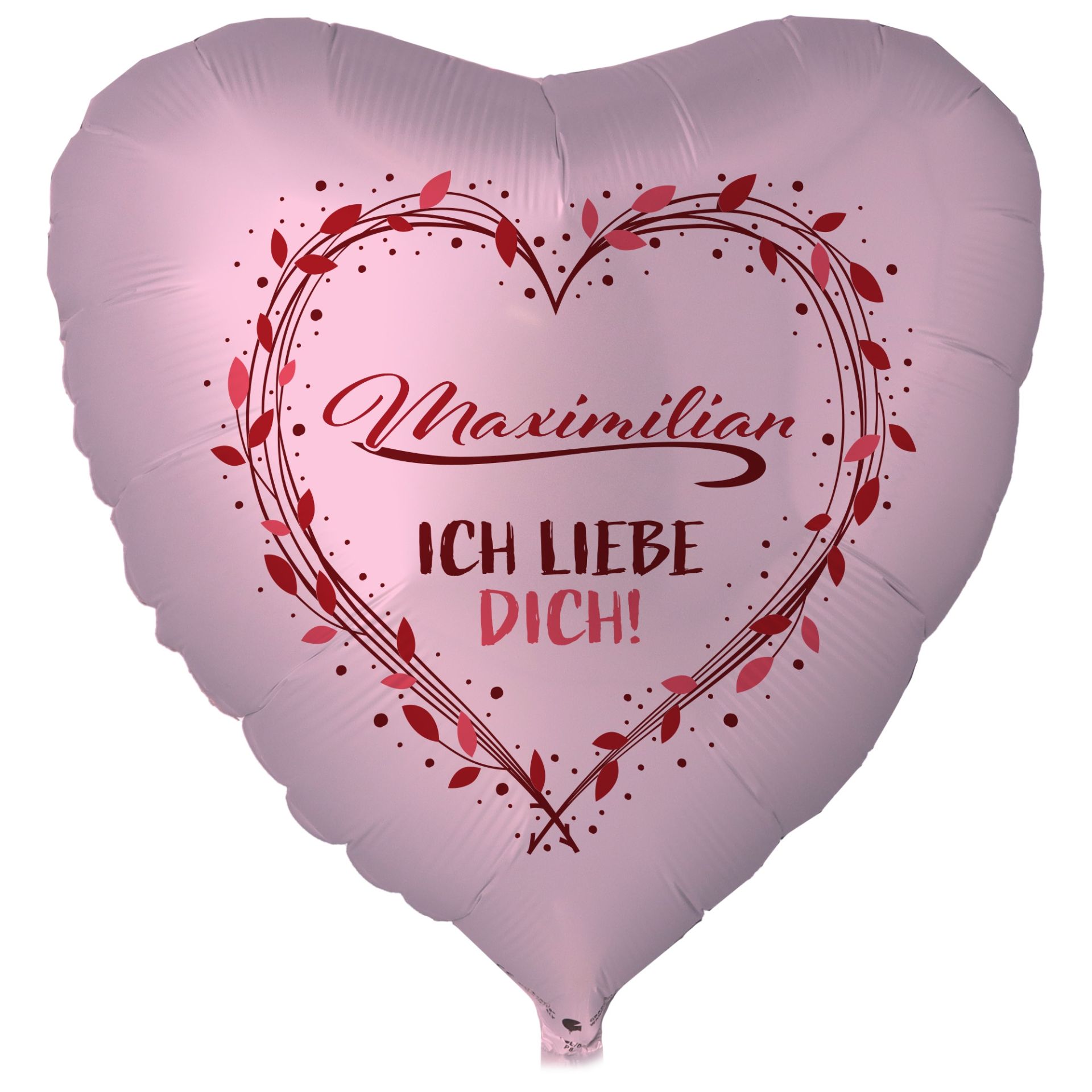 Folienballon Herz Satin Pastell Pink Mit Name Ich Liebe Dich Mit Ballongas 02 820338 Smg